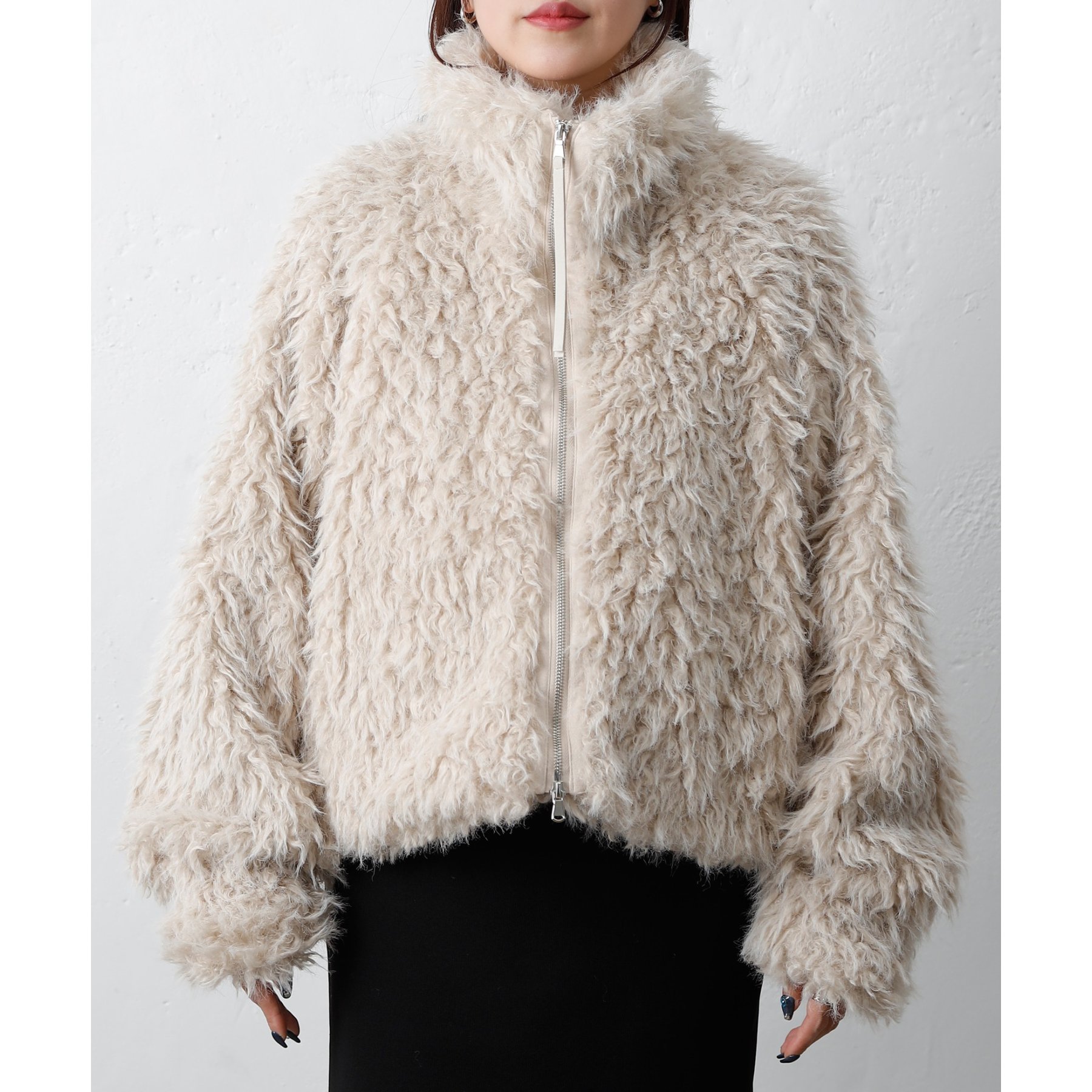 ミックスシープファースタンドブルゾン | ファッション通販サイト NUGU