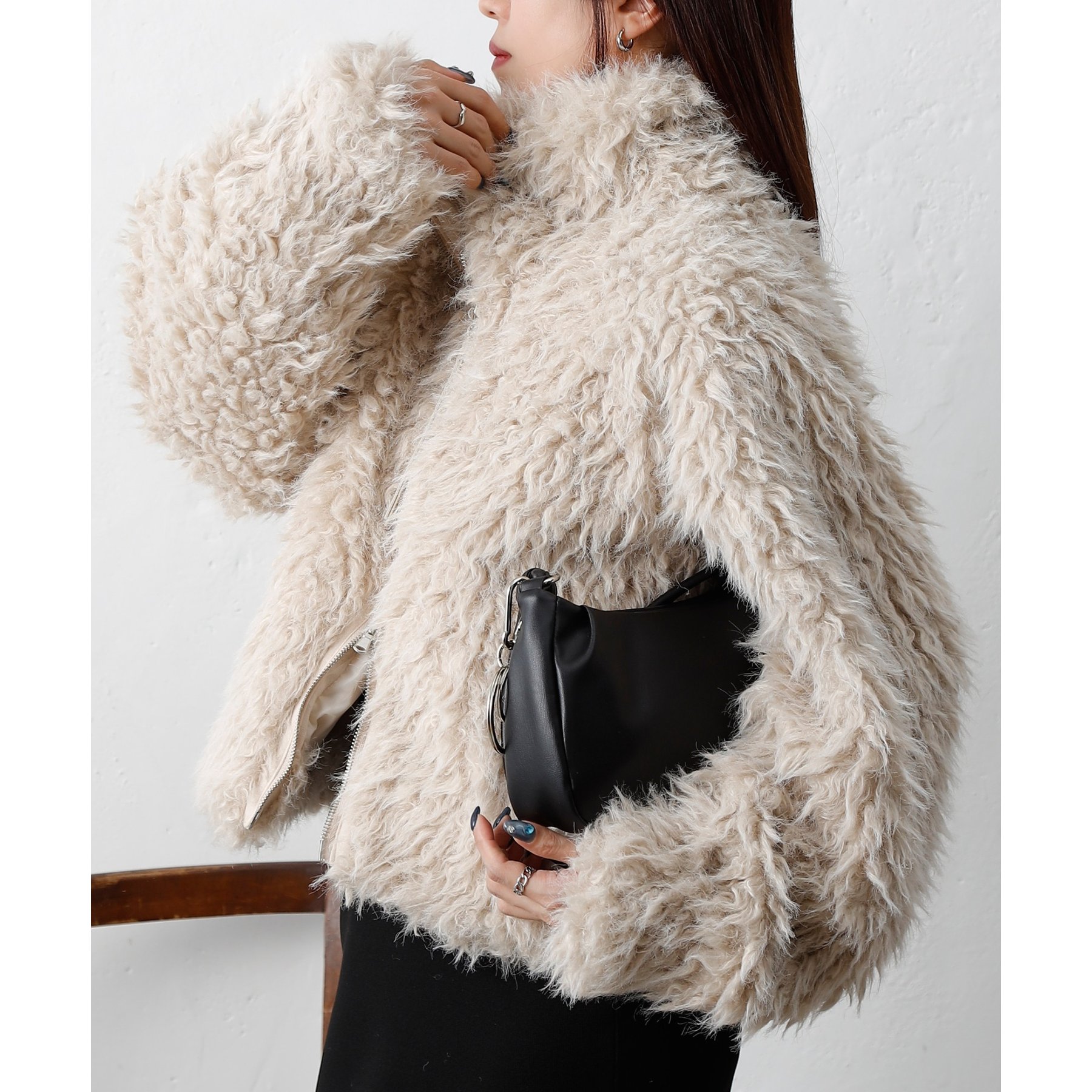 ミックスシープファースタンドブルゾン | ファッション通販サイト NUGU