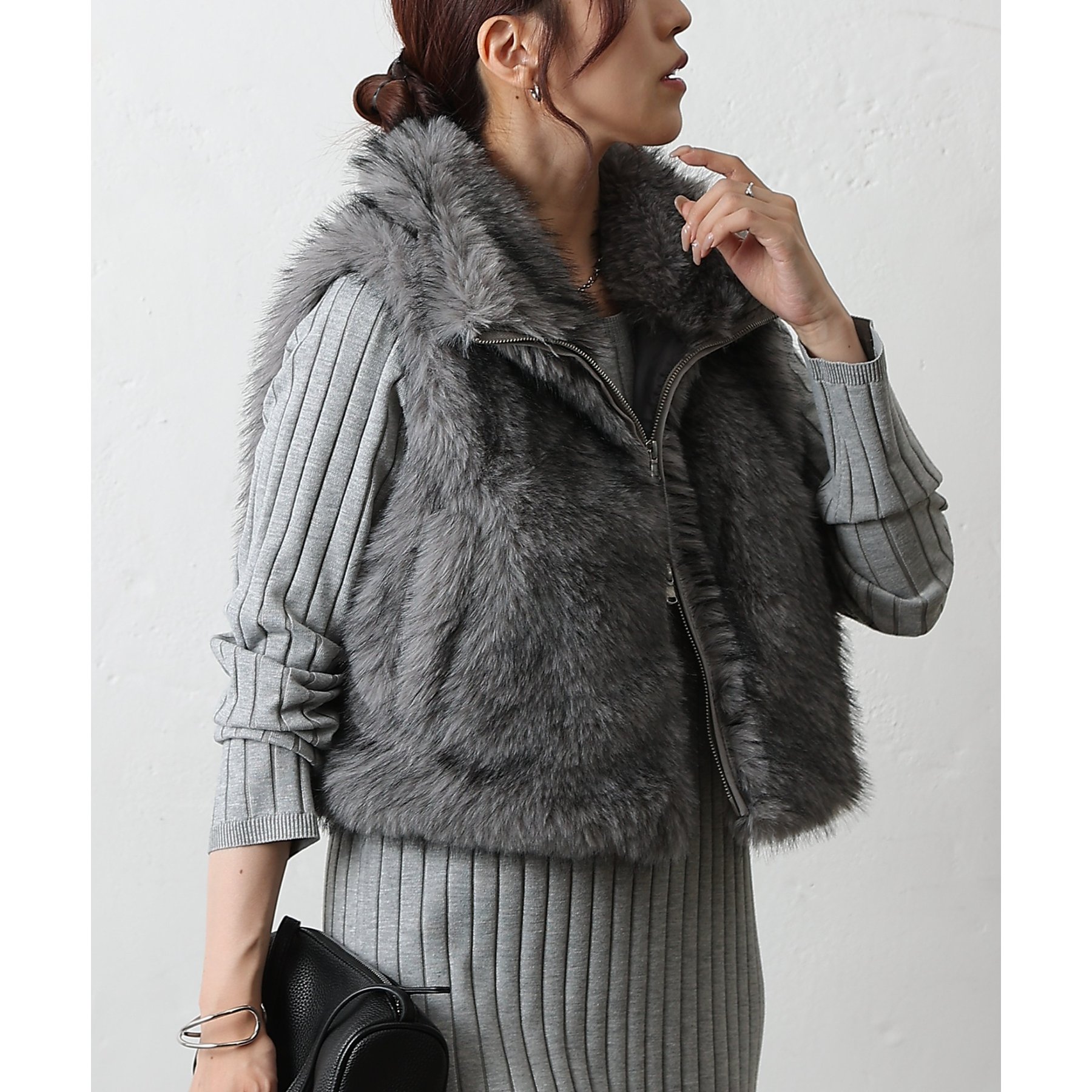 ミックスシープファーZIPベスト | ファッション通販サイト NUGU