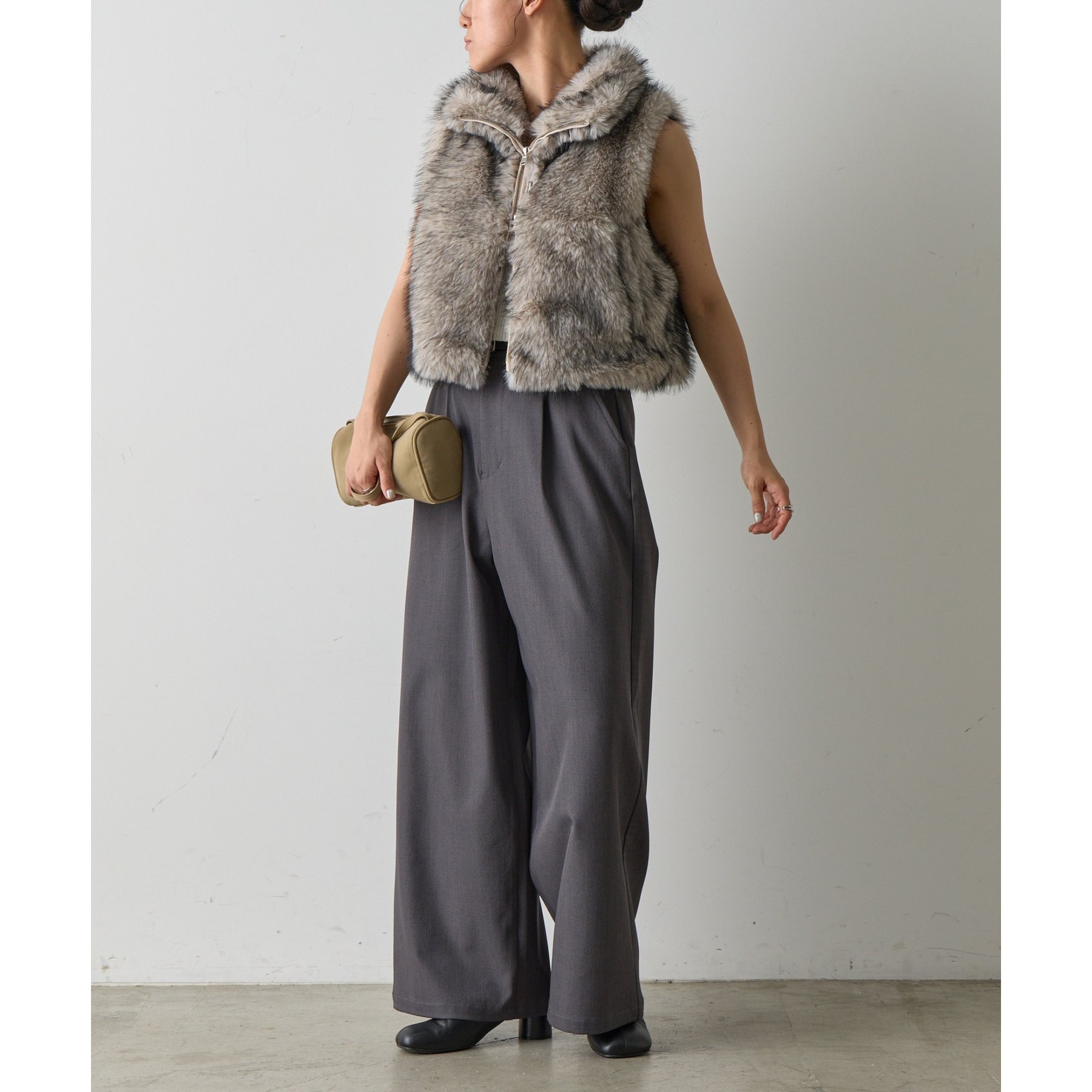 ミックスシープファーZIPベスト | ファッション通販サイト NUGU