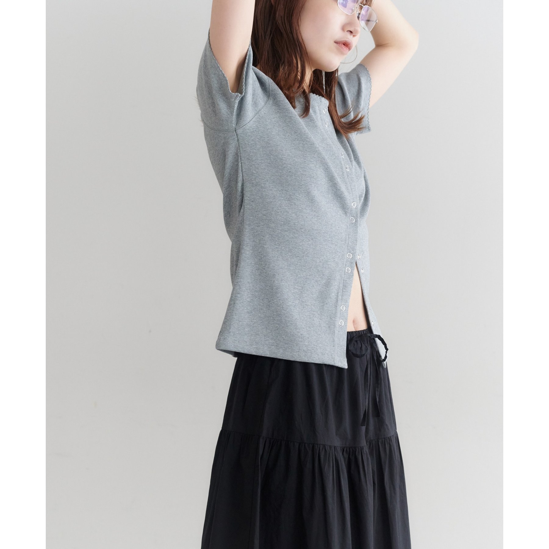 2サイズ展開!》【umm.】ピンタックレースフレアスカート