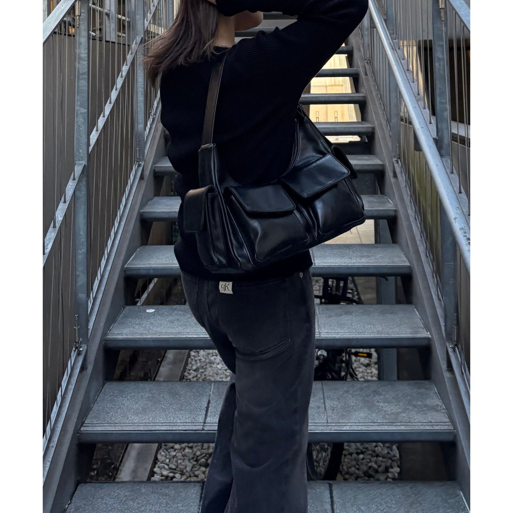 ヴィンテージ合皮マルチポケットショルダーバッグ | ファッション通販