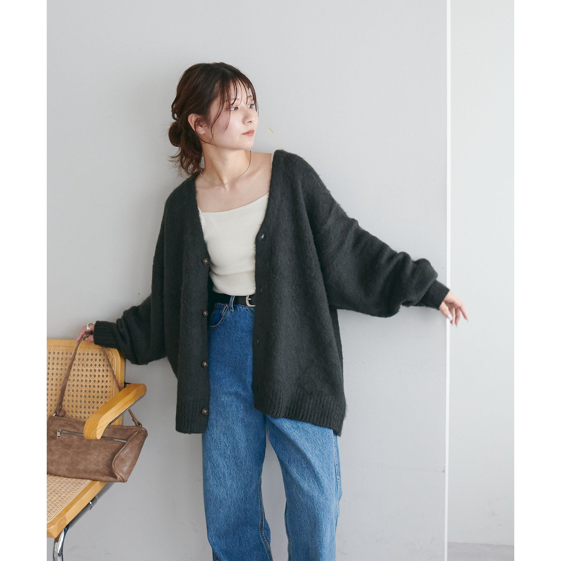 カーディガン 「WEB限定/ユニセックス」モヘアライクシャギーカーディガン レディース メンズ Discoat カーディガン 「WEB限定/ユニセックス」モヘアライク