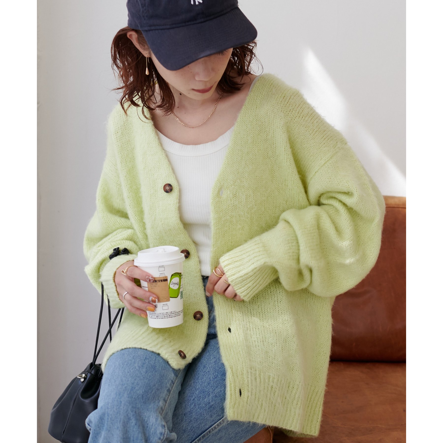 カーディガン 「WEB限定/ユニセックス」モヘアライクシャギーカーディガン レディース メンズ Discoat カーディガン 「WEB限定/ユニセックス」モヘアライク