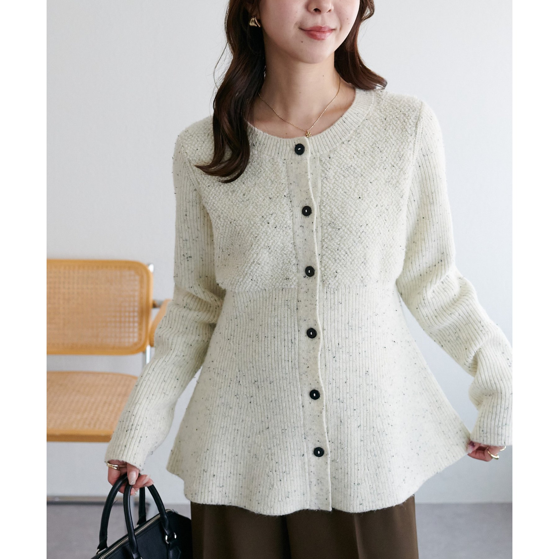 ネップリブ前開きペプラムプルオーバー | ファッション通販サイト NUGU