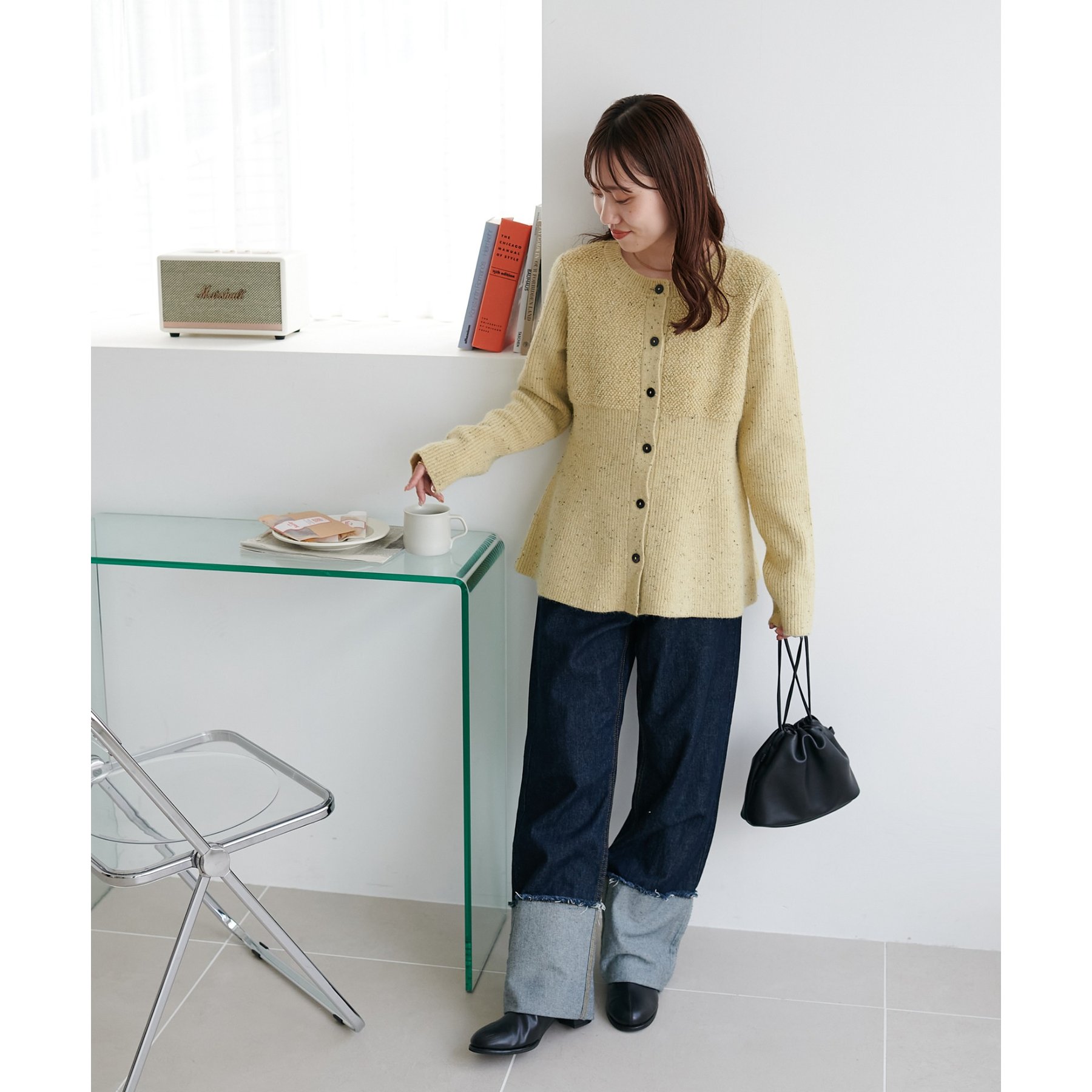 ネップリブ前開きペプラムプルオーバー | ファッション通販サイト NUGU