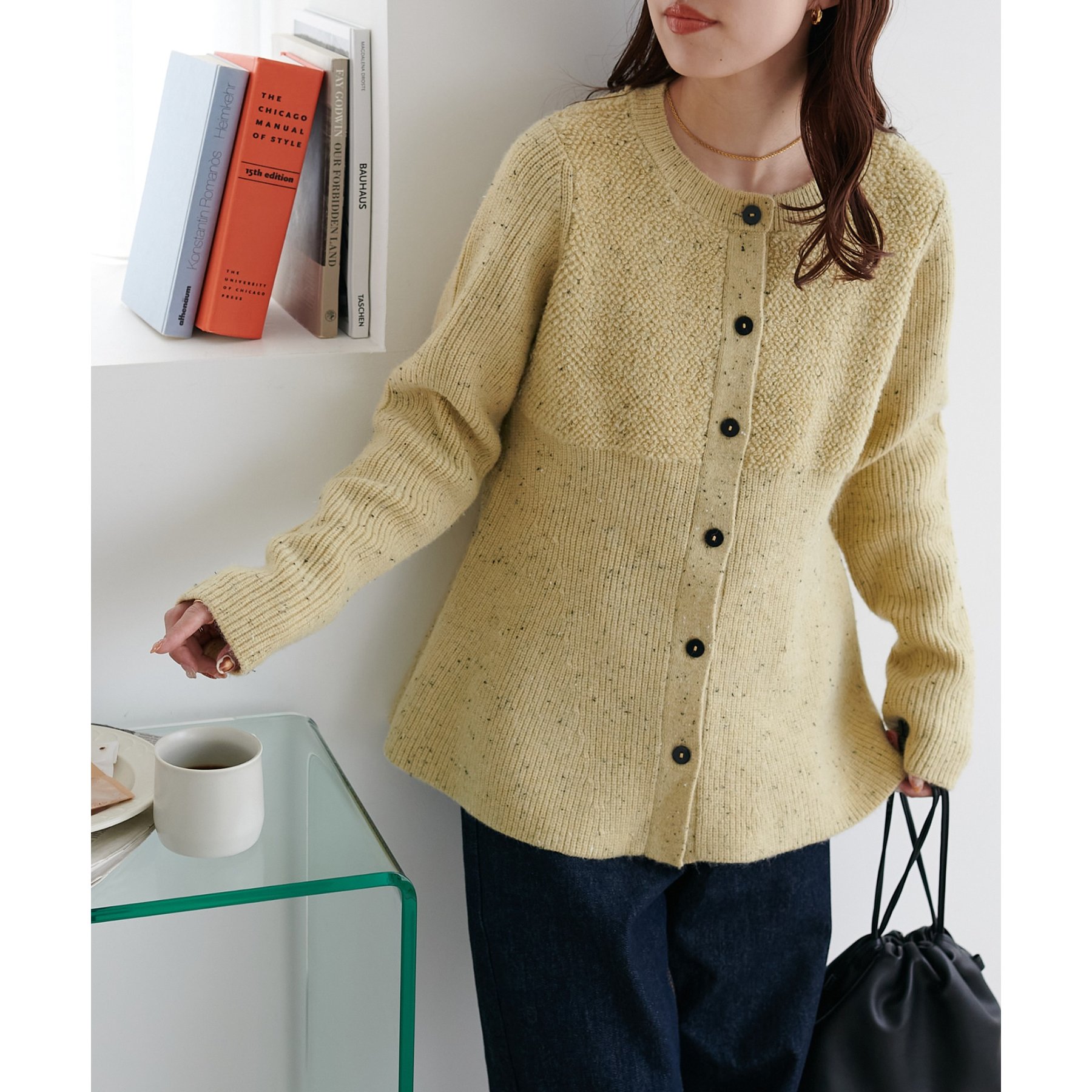 ネップリブ前開きペプラムプルオーバー | ファッション通販サイト NUGU