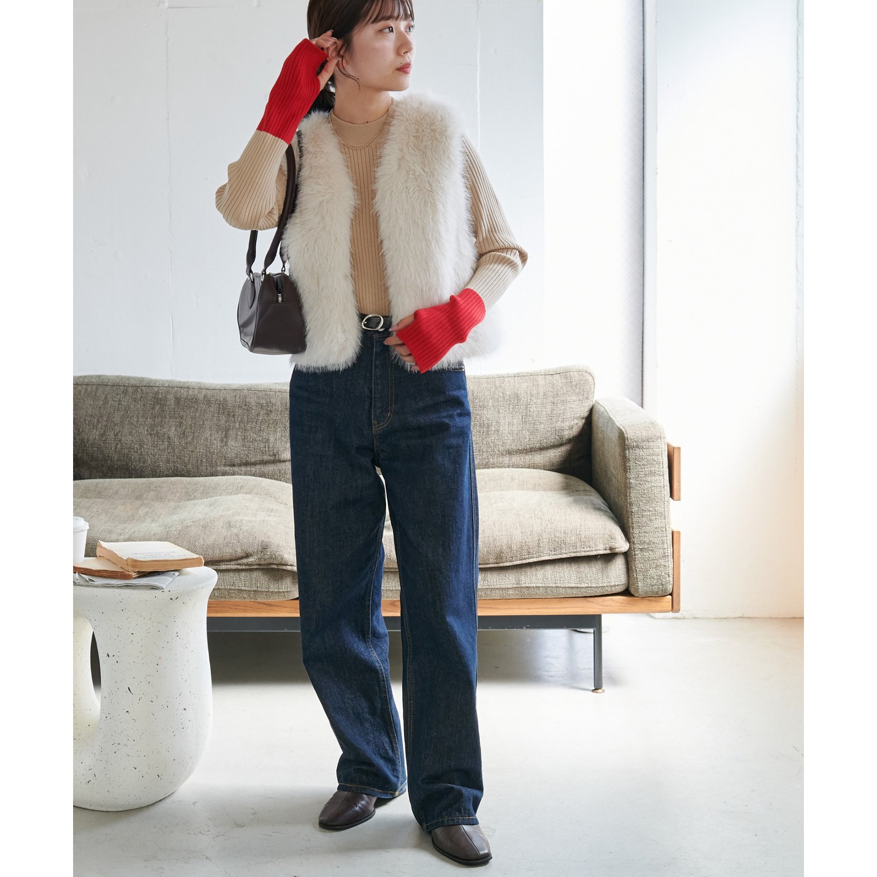 ご好評につき新色追加】ショートファーベスト | ファッション通販