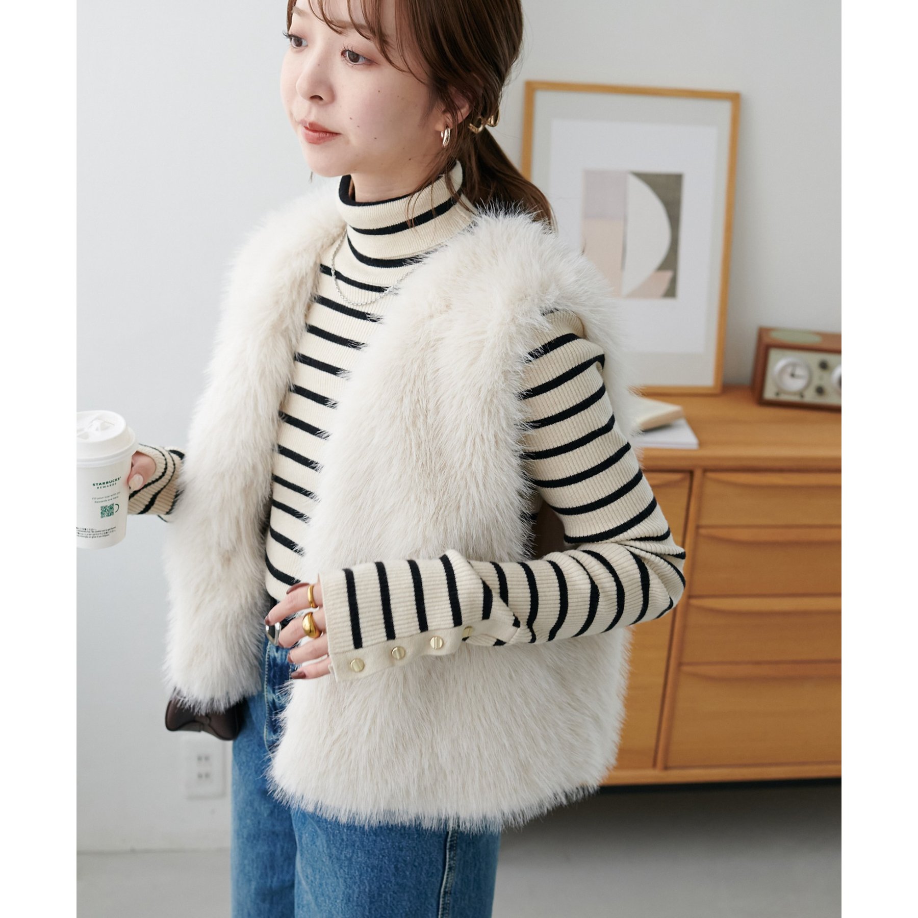 ご好評につき新色追加】ショートファーベスト | ファッション通販
