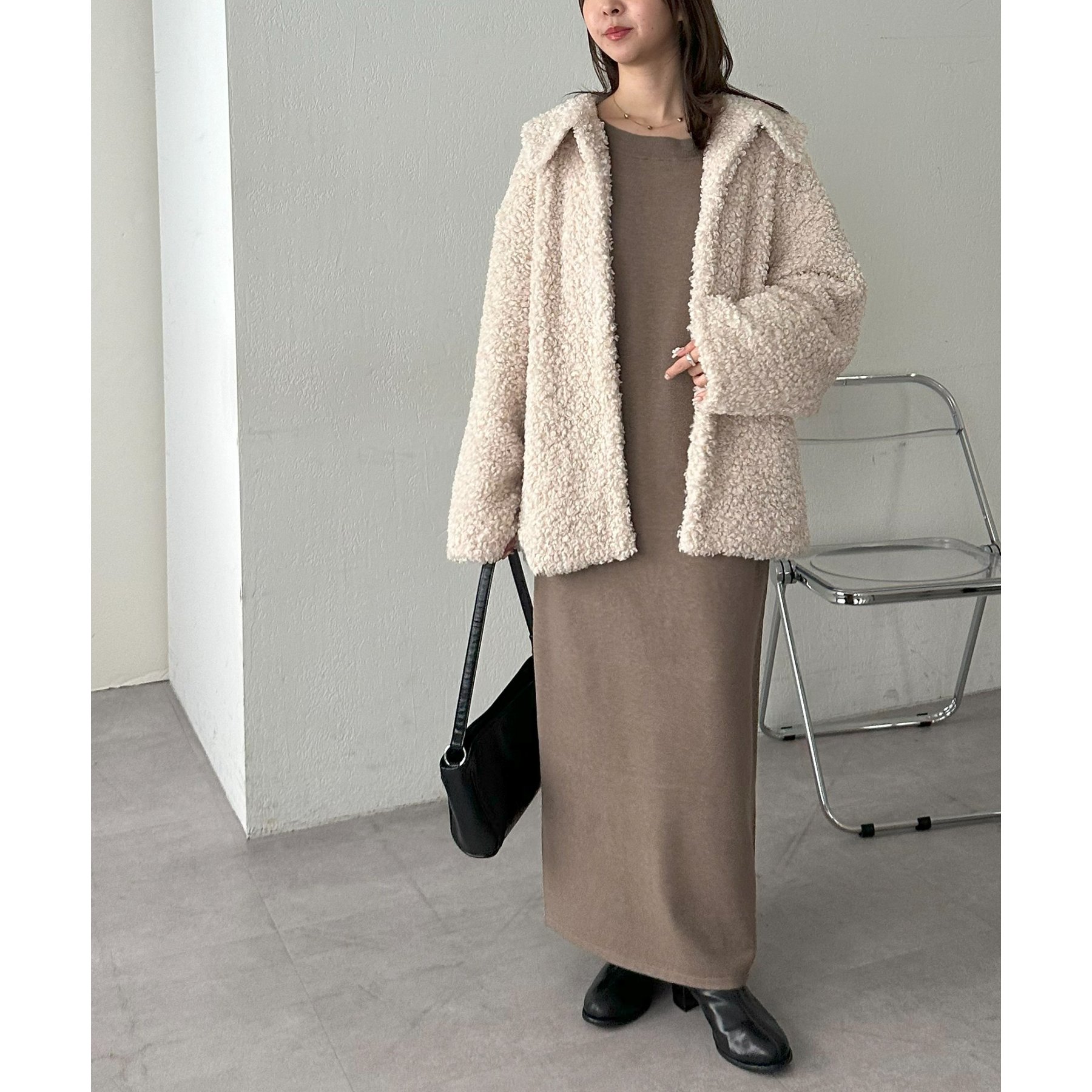 t*♡様 カーリーファーミドルコート Discoat（ディスコート） コート アウター カーリーファーミドルコート