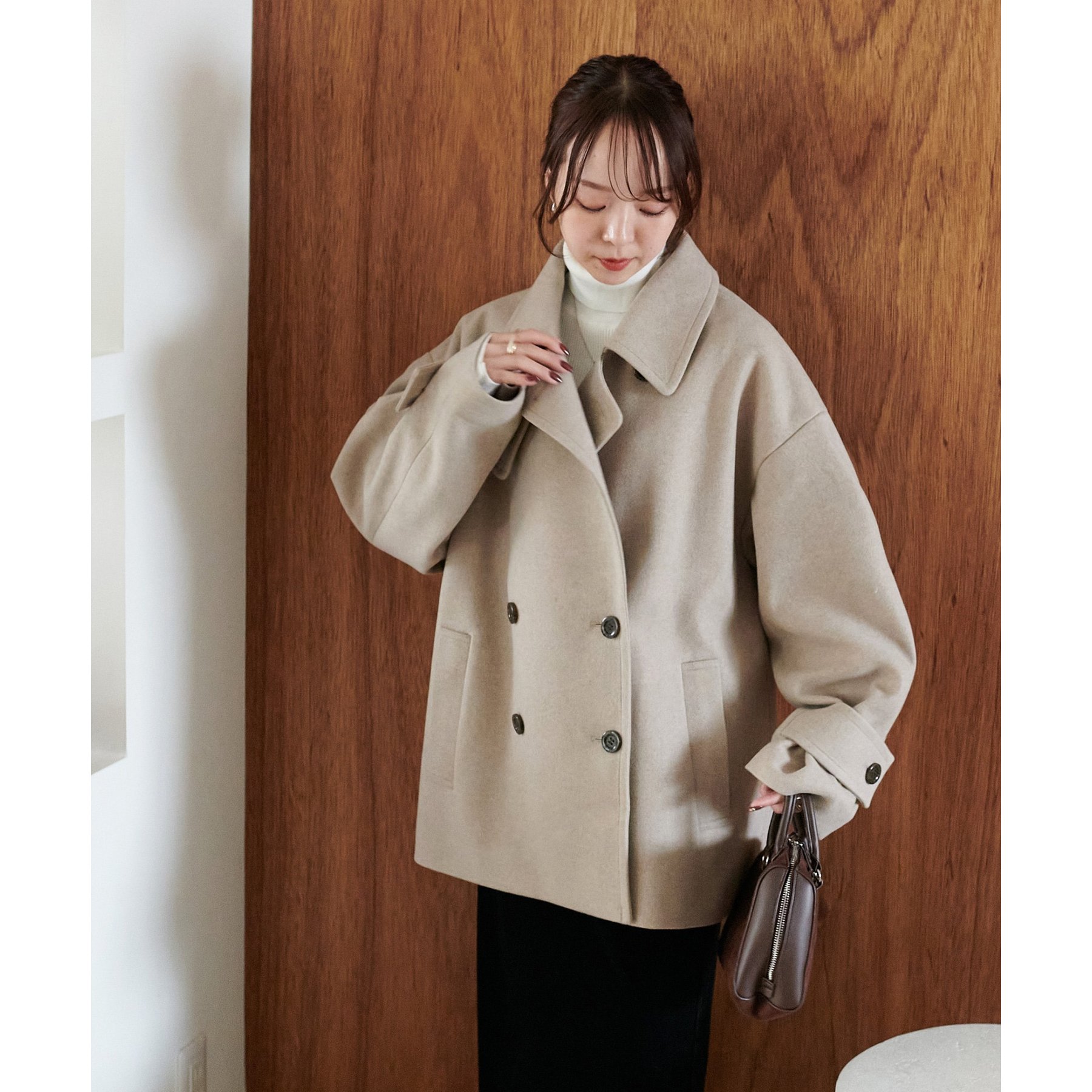 軽量&暖かい/着こなし自在】中空糸スタンドミドルコート《WEB限定