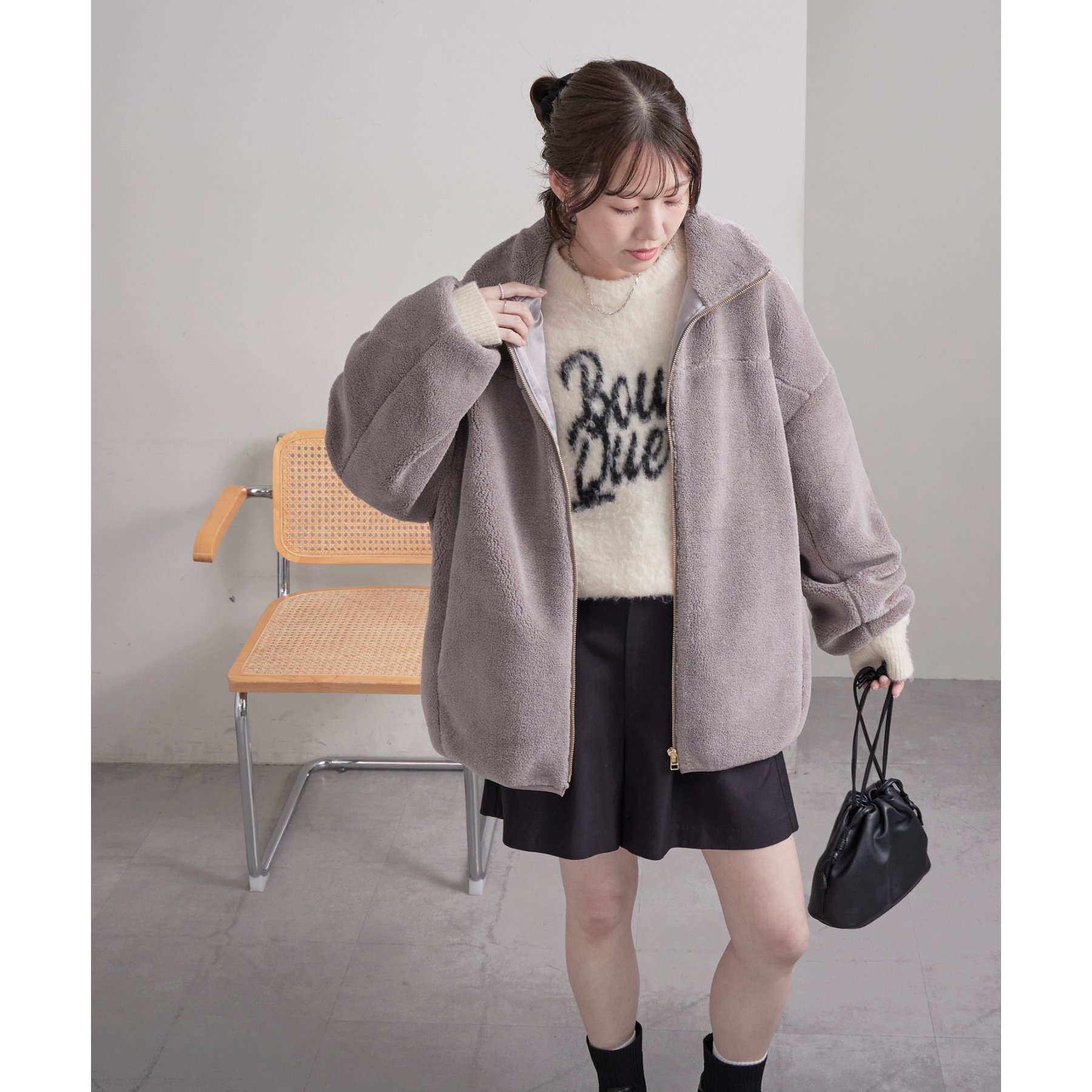 新色追加!/リバイバル】キレイメボアスタンドブルゾン | ファッション