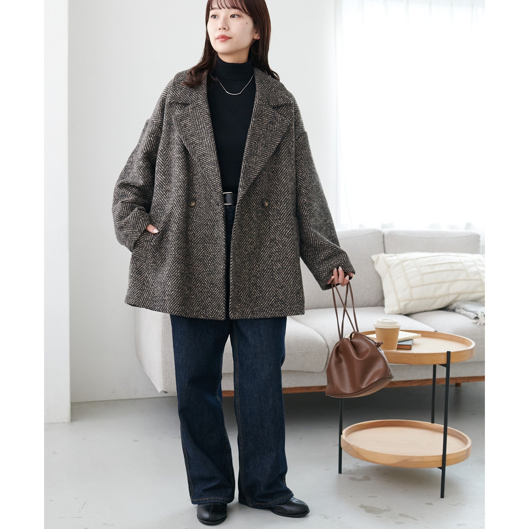 WEB限定】ヘリンボーンダブルテラージャケット | ファッション通販