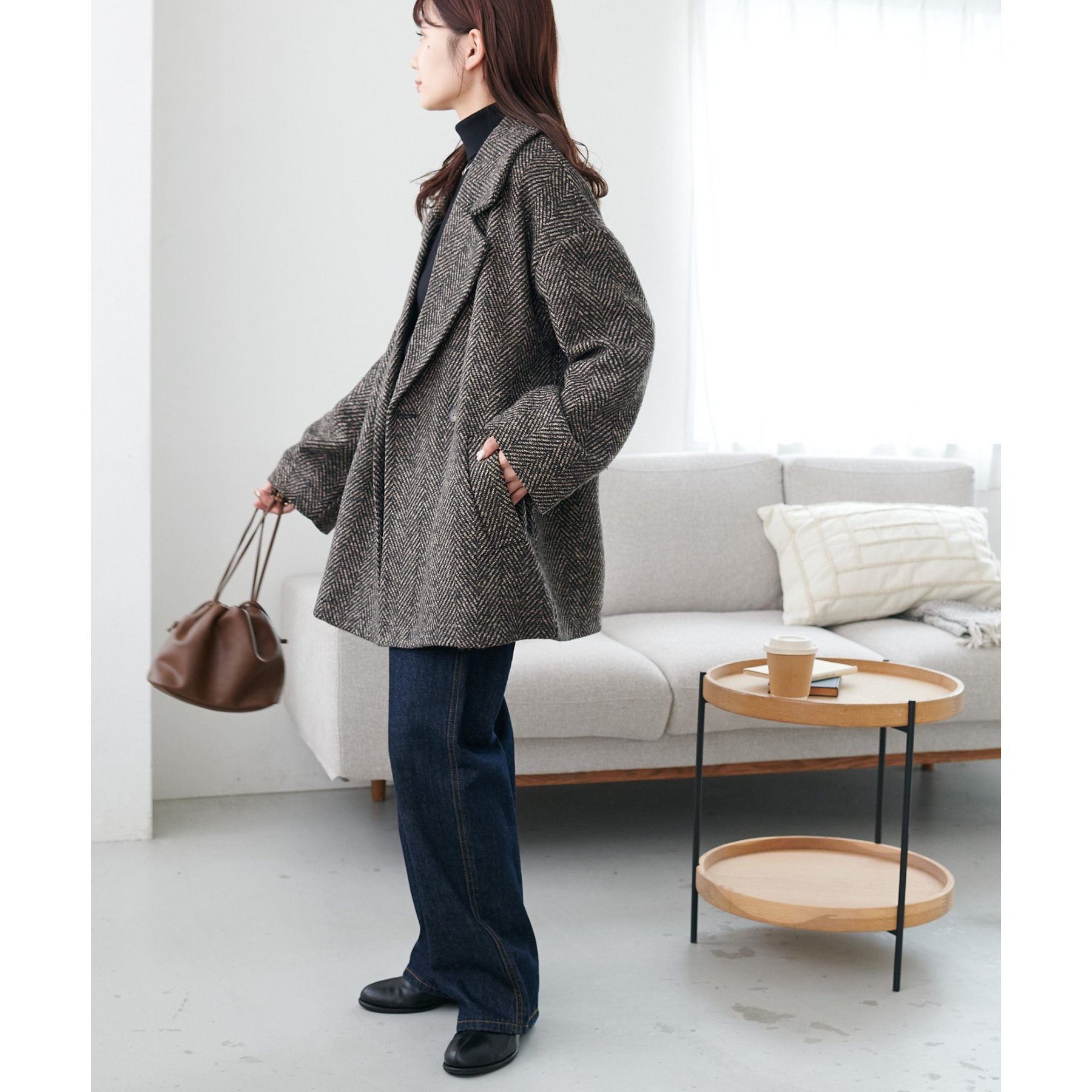 discoat ヘリンボーンダブルテラージャケット Discoat｜【WEB限定】ヘリンボーンダブルテラージャケット | Rakuten