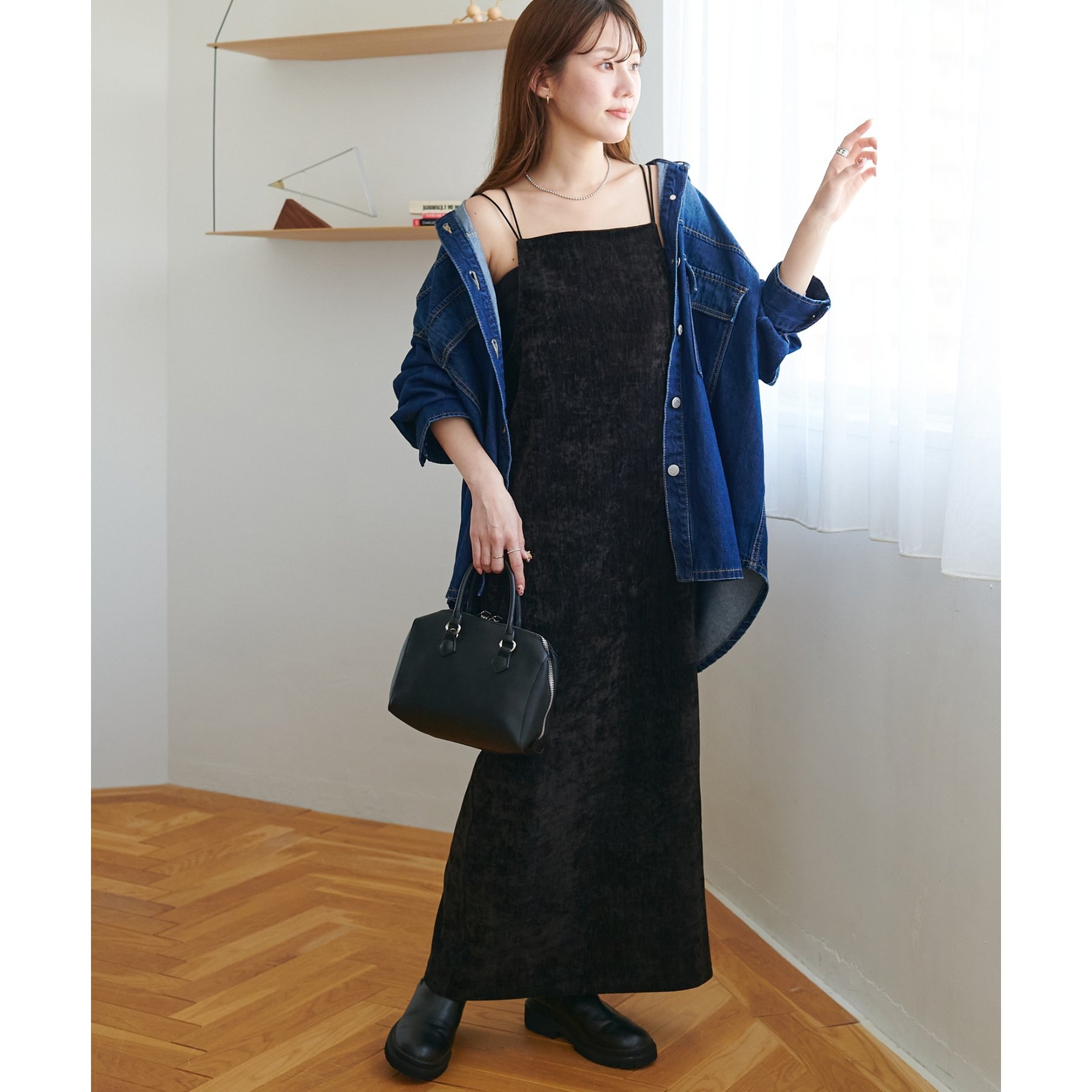 DISCOAT 異素材レース使いミニワンピース ブラック Discoat｜異素材レース使いミニワンピース | Rakuten Fashion
