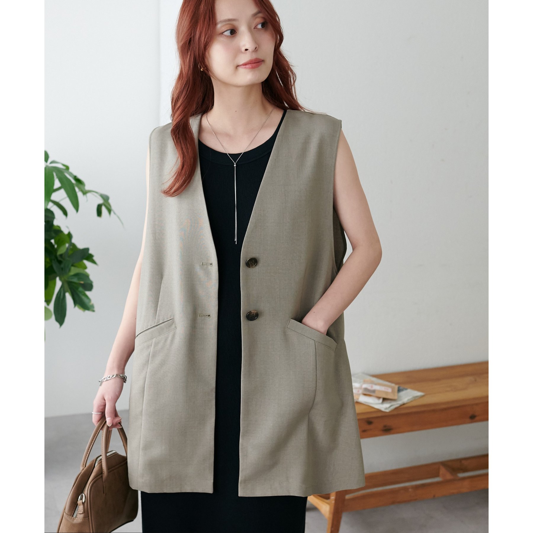 未使用　フレームワーク　リネン ジレ FRAMeWORK（フレームワーク）の「ウールリネンジレ（その他アウター