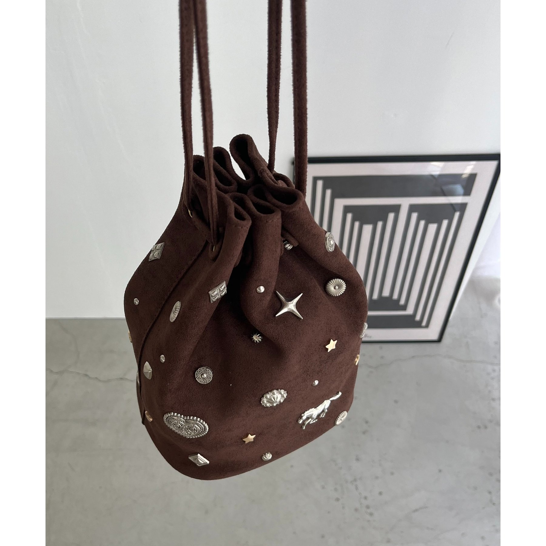 マルチモチーフスエード巾着バッグ | ファッション通販サイト NUGU