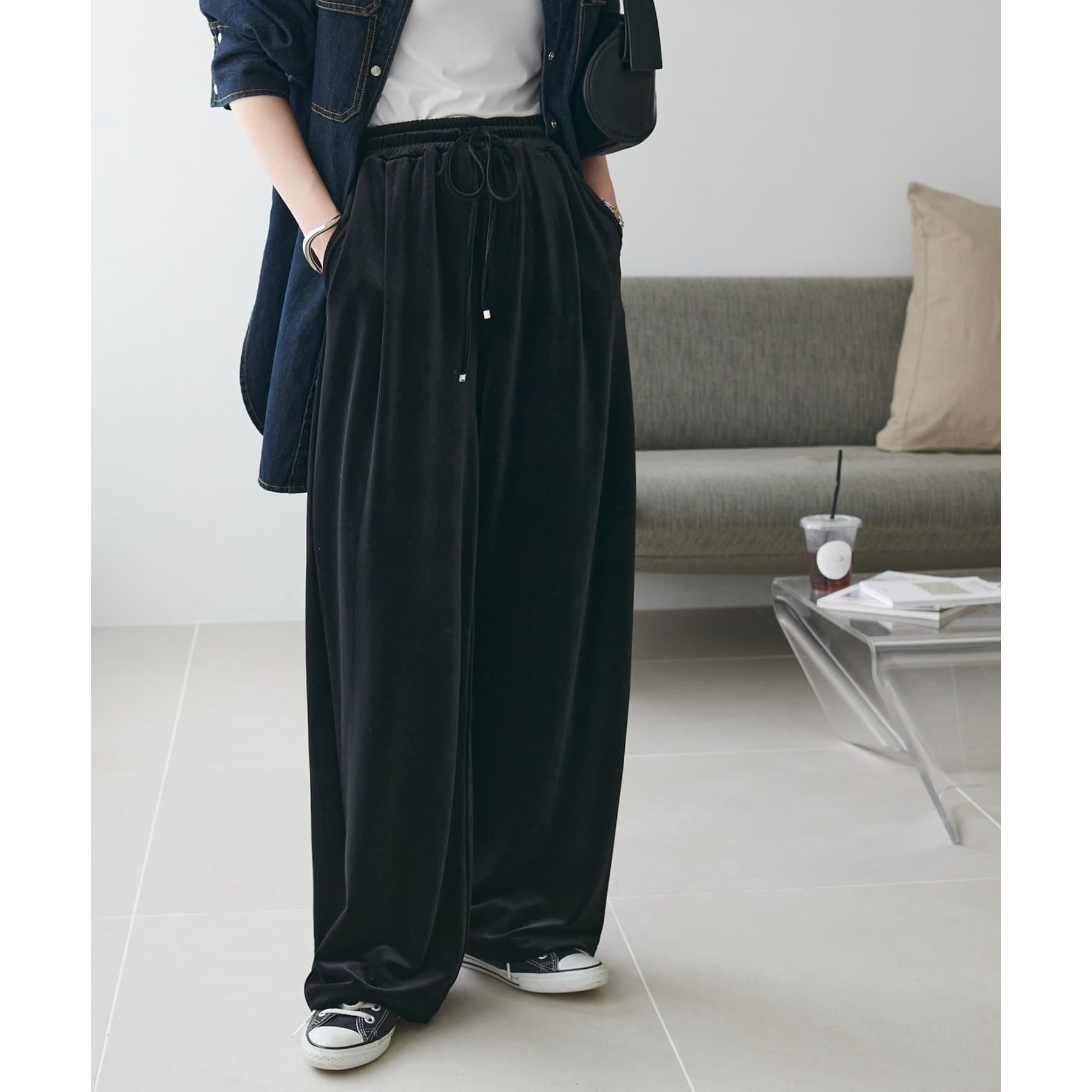 新色追加!】ベロアワイドパンツ《WEB限定カラーあり》 | ファッション