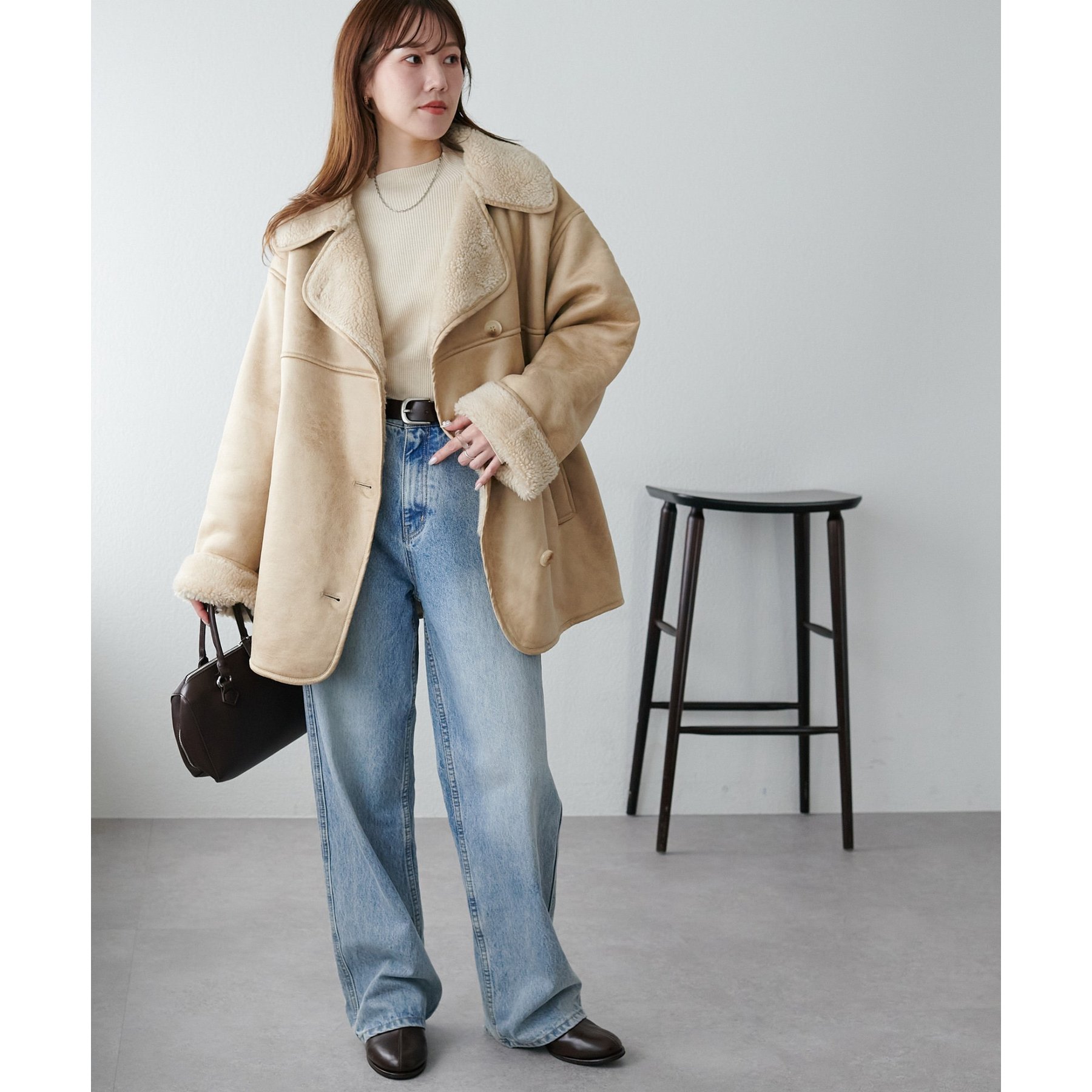 フェイクムートンミドルコート | ファッション通販サイト NUGU