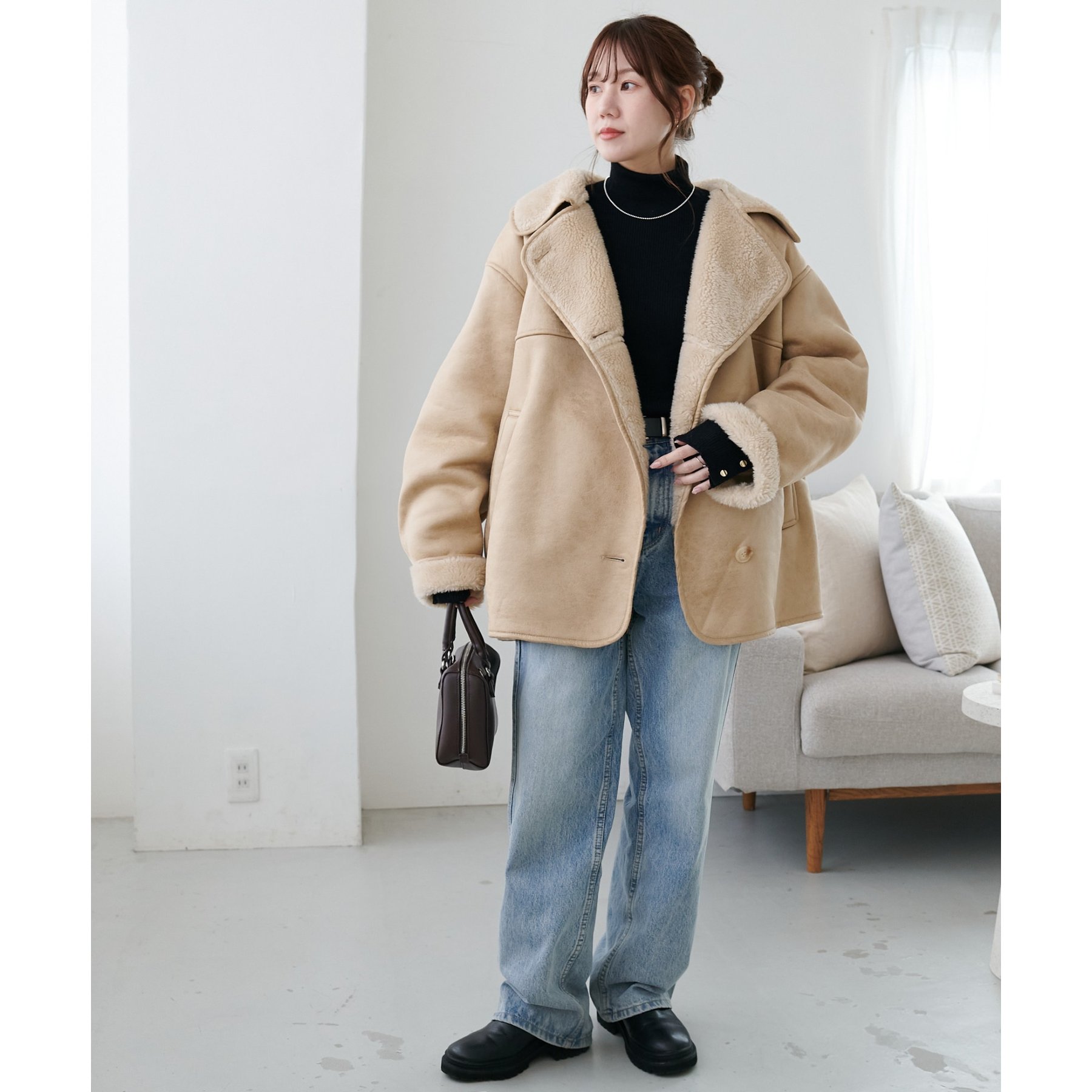 フェイクムートンミドルコート | ファッション通販サイト NUGU