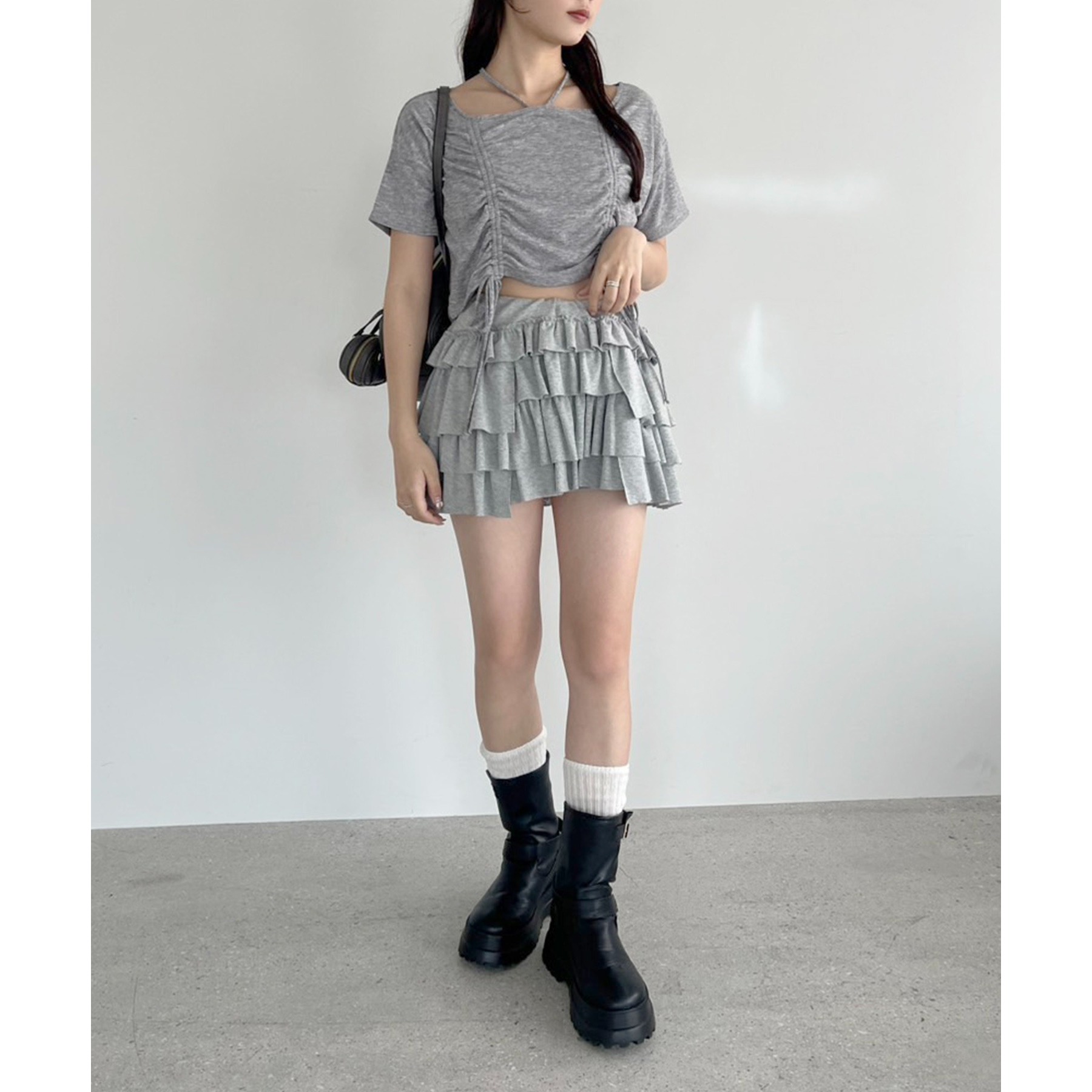 トップス s LILY BROWN Lingerie】シアーフロッキートップス×バンドゥセット