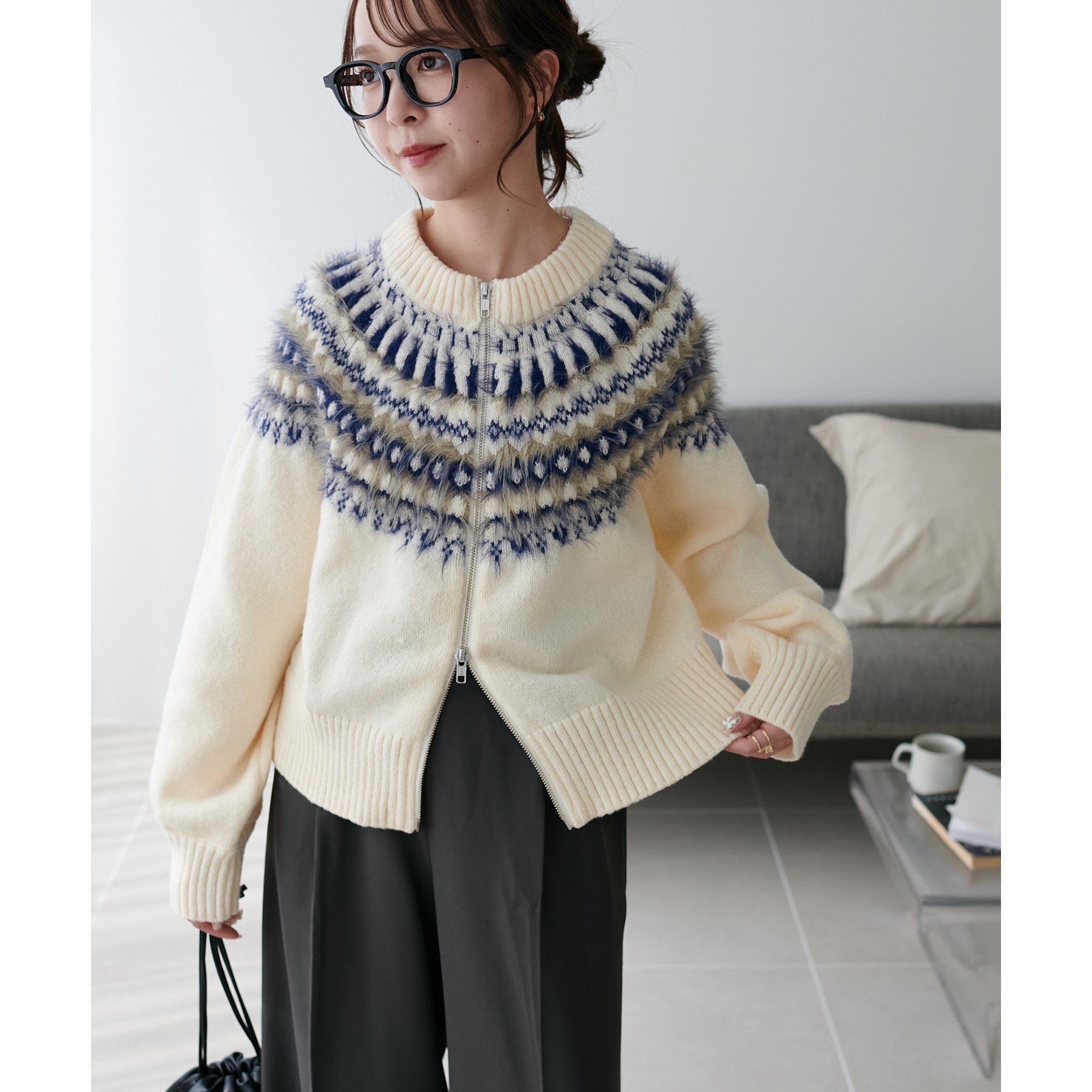 求心柄Wジッププルオーバー | ファッション通販サイト NUGU
