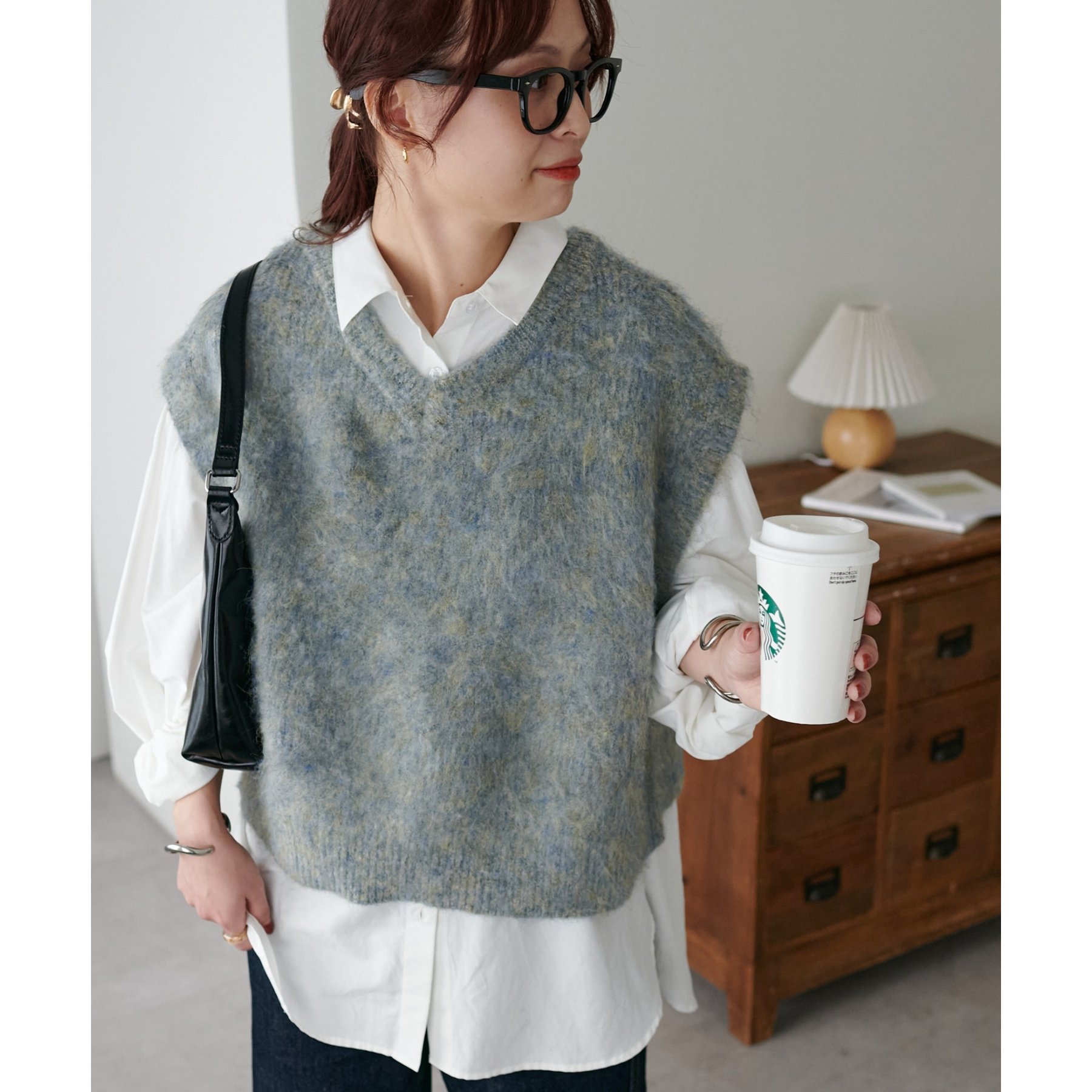 WEB限定】メランジシャギーショートベスト | ファッション通販