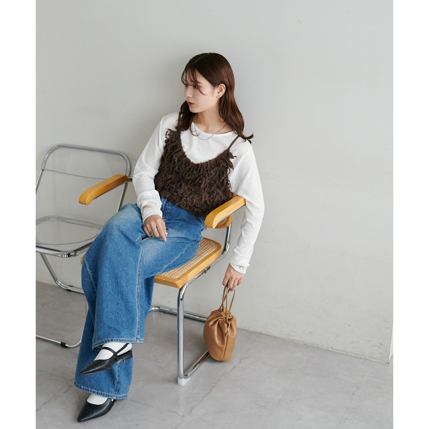 【祭】1day-only5511円::ウール混::ギャルソン・タータンチェック::ライトブラウン&焦げ茶 ウール混ゴールドボタンラメジャケット・p288814