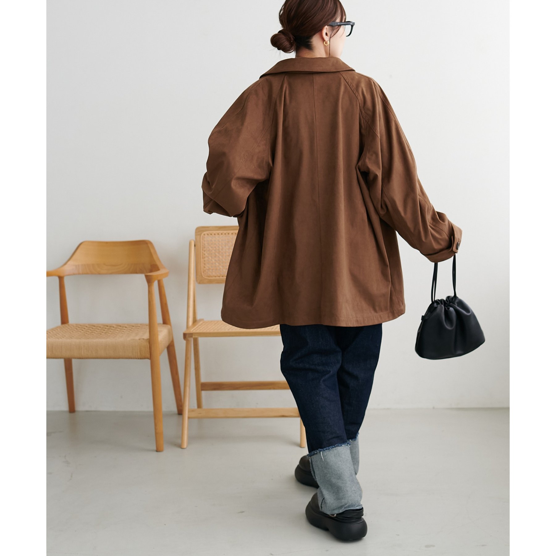 こなれて差が付く!】フェイクスエードカーコート | ファッション通販