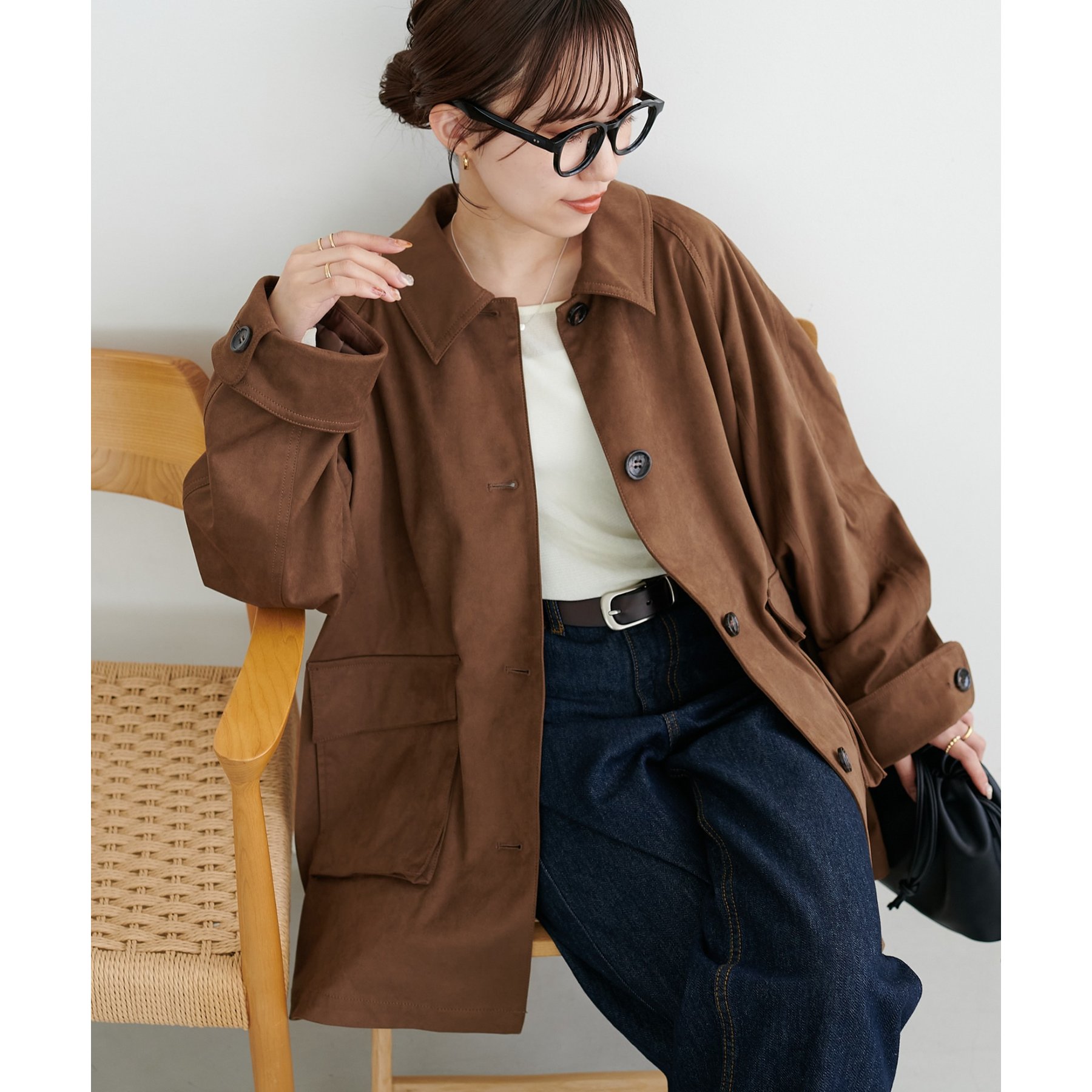 こなれて差が付く!】フェイクスエードカーコート | ファッション通販