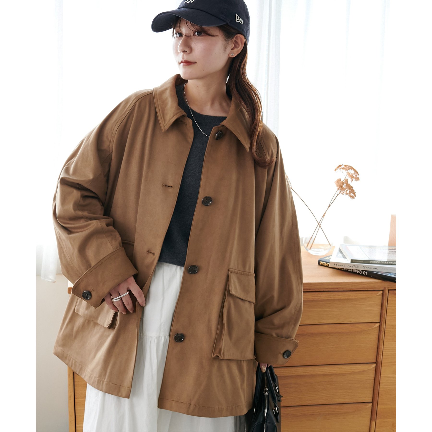 こなれて差が付く!】フェイクスエードカーコート | ファッション通販