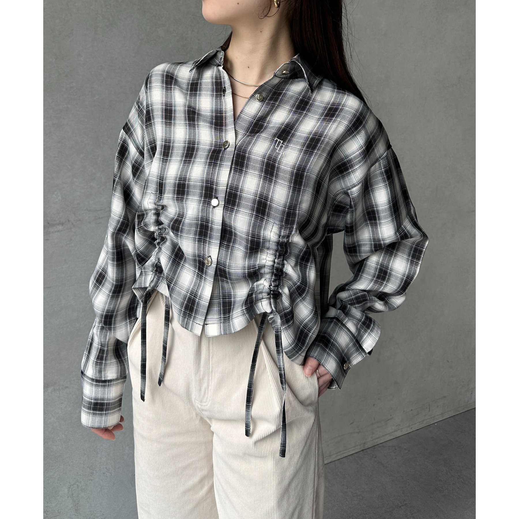 UV加工付き】ドロストチェックショートシャツ | ファッション