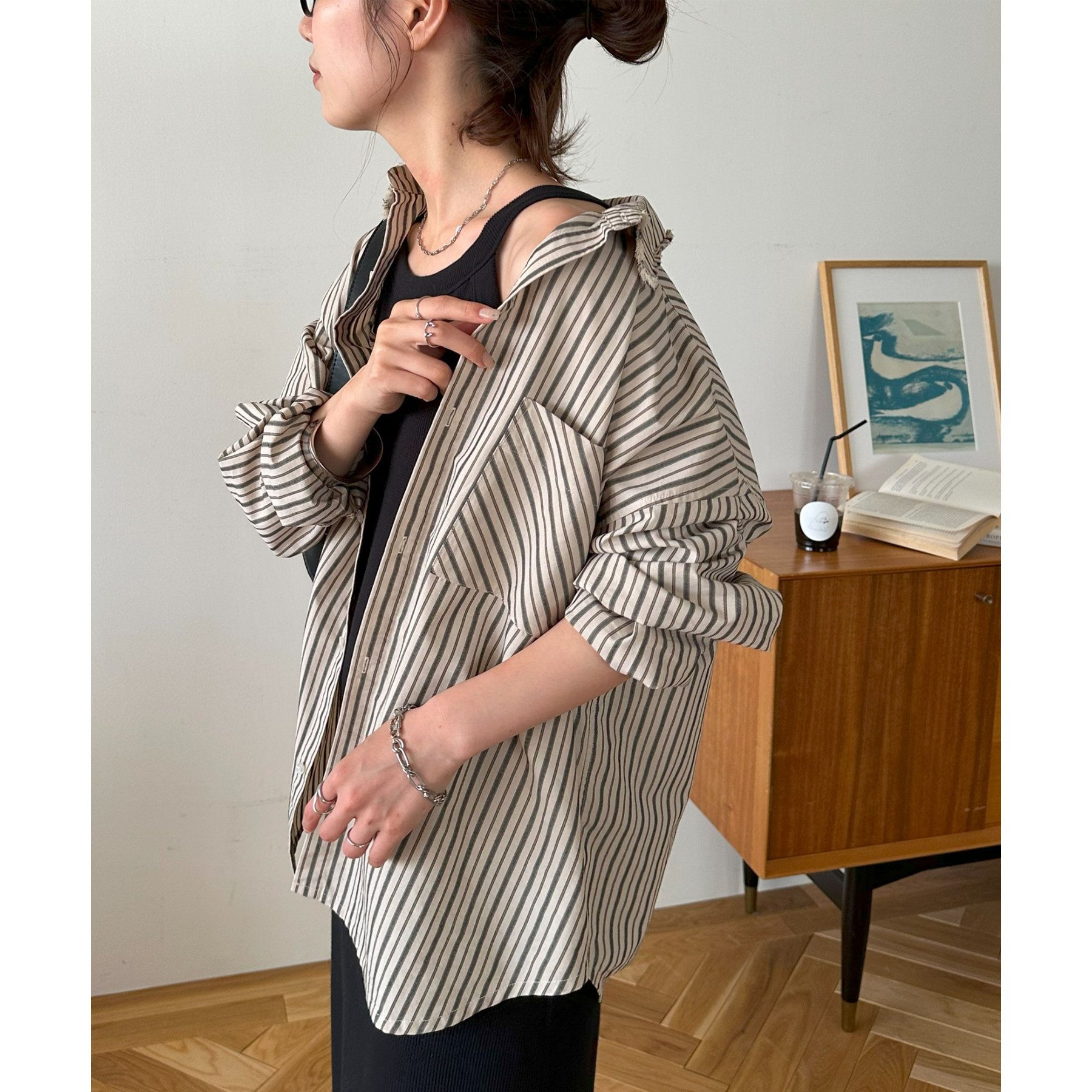 トップス rei0ji 迷ったらコレ! /ユニセックス】ランダムストライプフリンジ