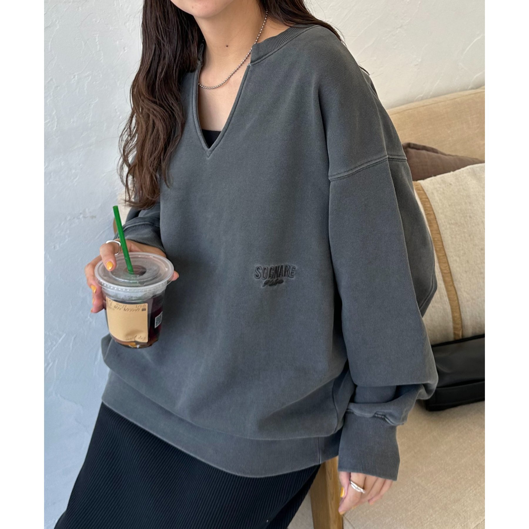 Rie、DUVETICA&COACH 2点おまとめ ユニセックス】ラインリブワンポイント刺繍スウェット | ファッション