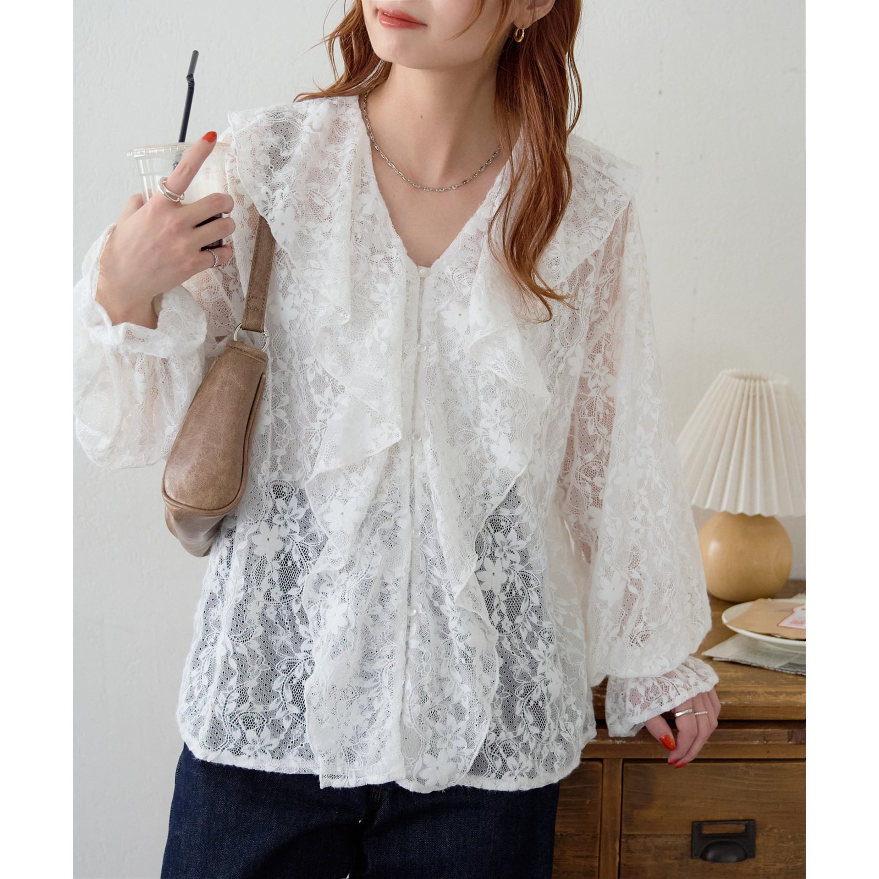 レーススリットシャツ | ファッション通販サイト NUGU