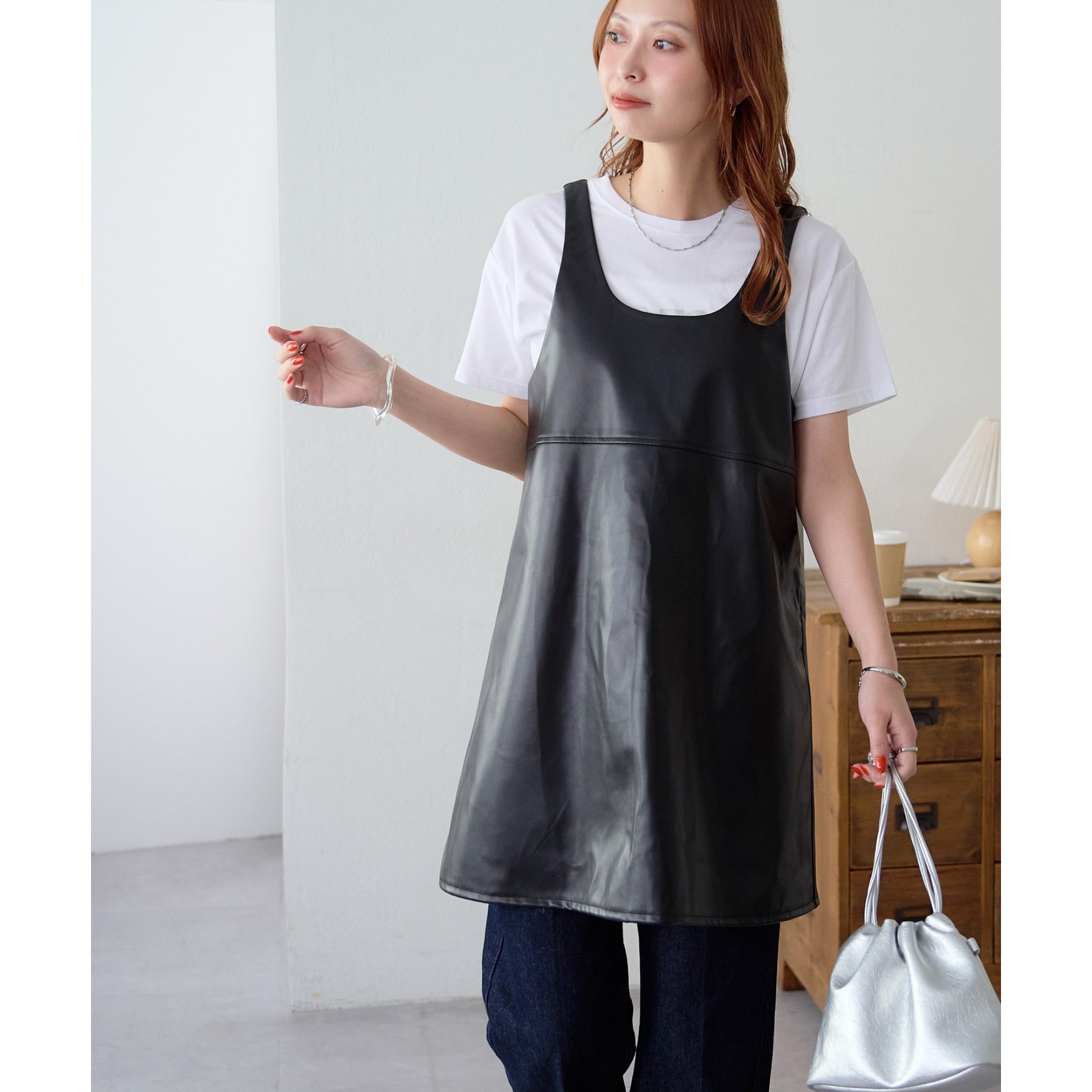 フェイクレザーノースリチュニック | ファッション通販サイト NUGU