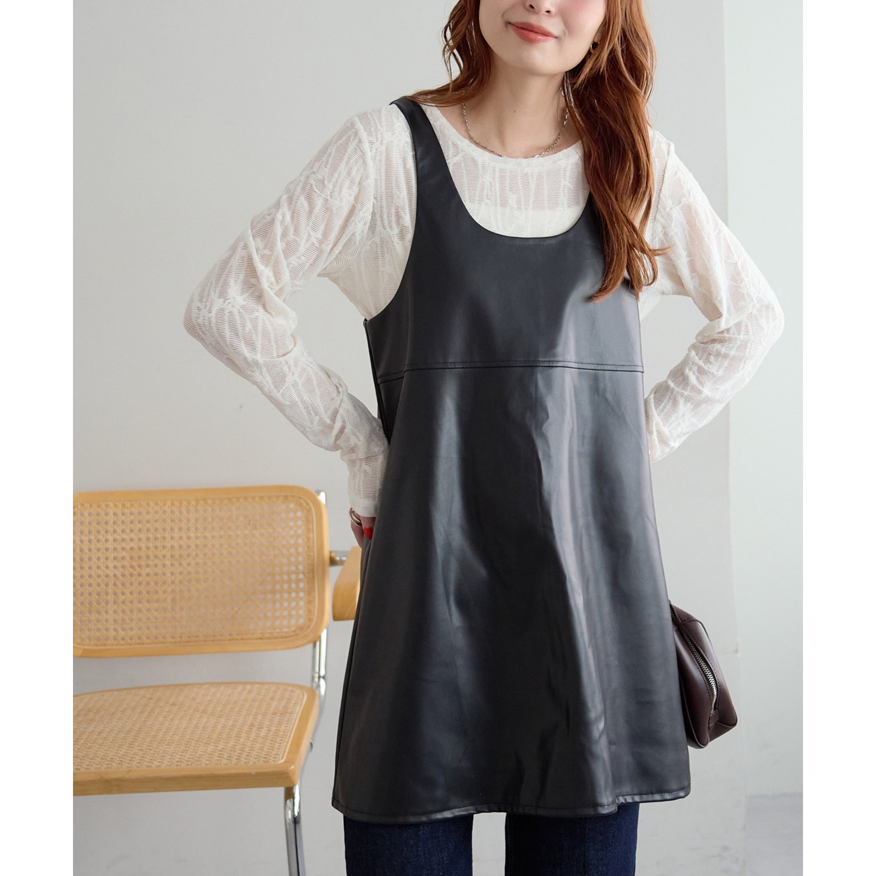 フェイクレザーノースリチュニック | ファッション通販サイト NUGU