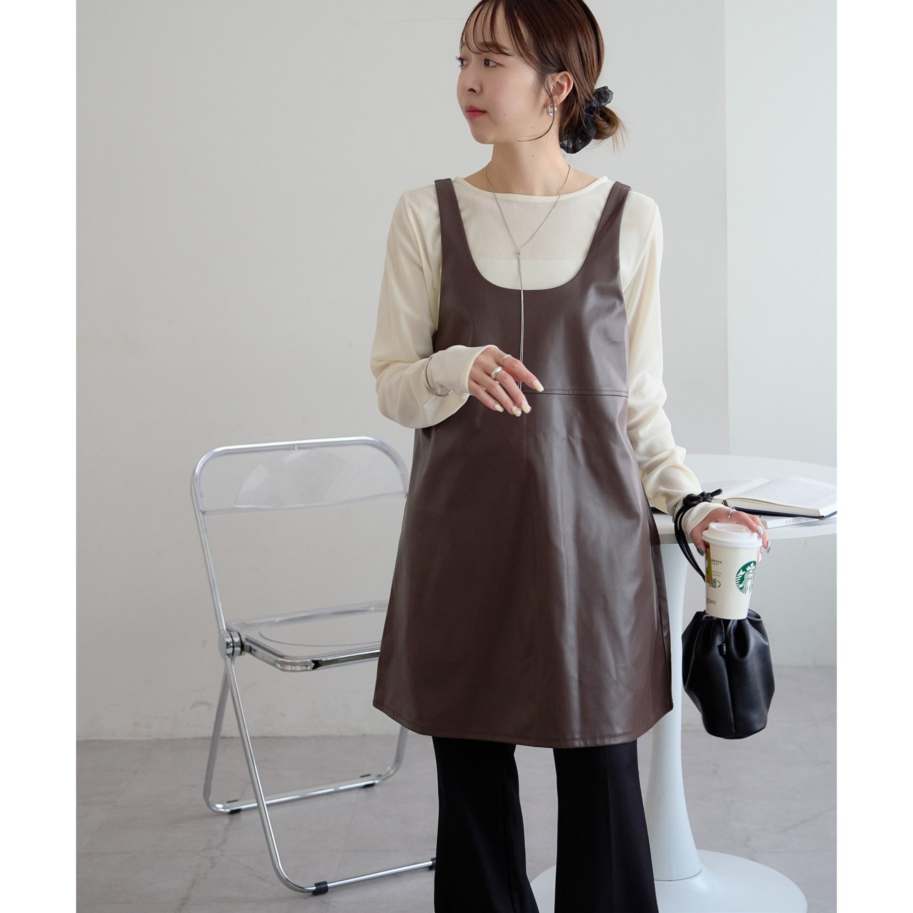 フェイクレザーノースリチュニック | ファッション通販サイト NUGU