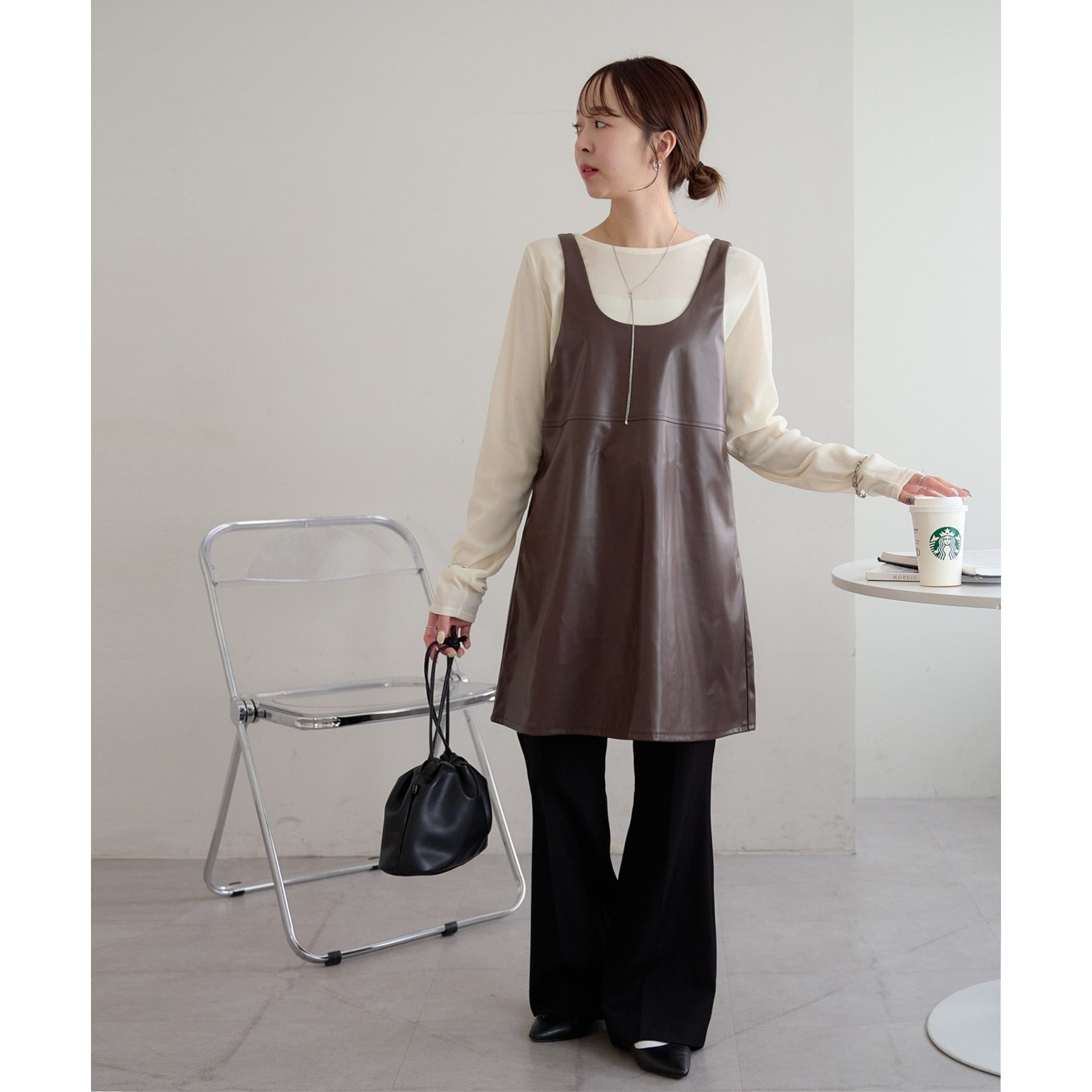 フェイクレザーノースリチュニック | ファッション通販サイト NUGU