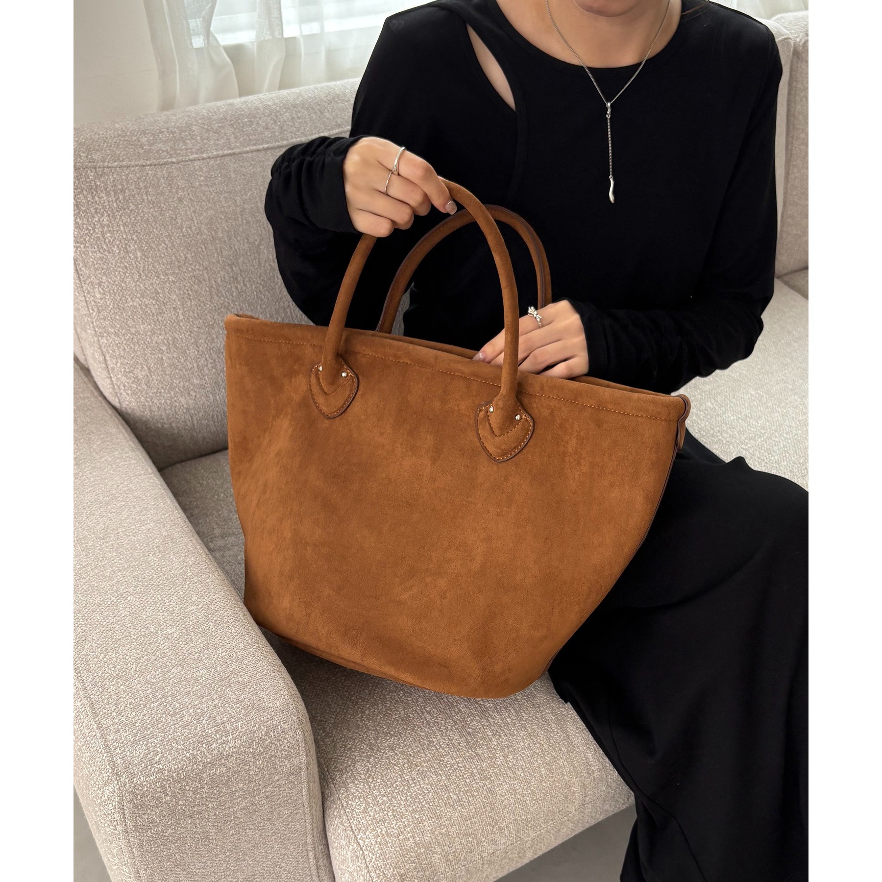 ブラウン スエード トートバッグ SALE☆ スエードトート コーヒーブラウン トートバッグ St.Agata 通販