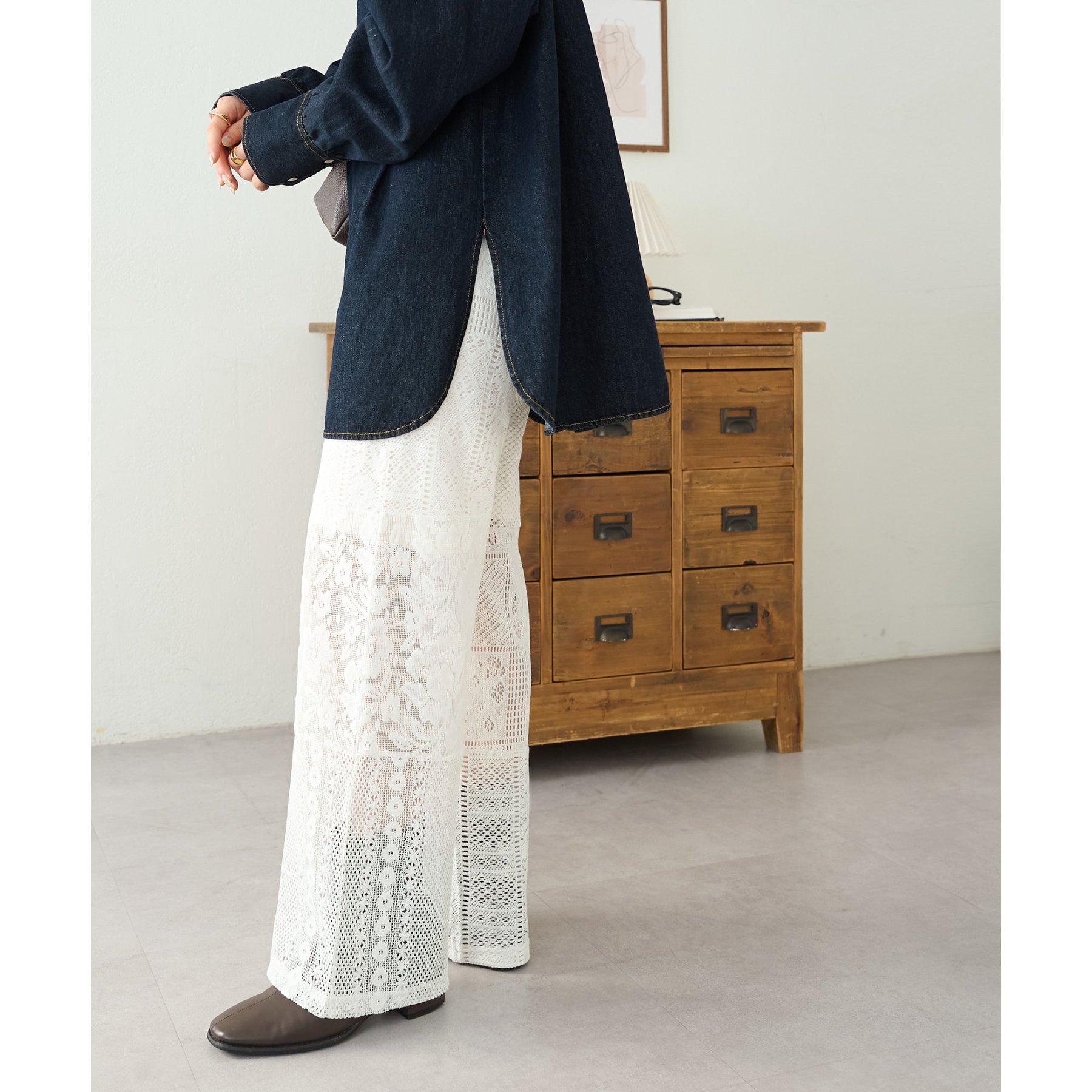 WEB限定】パッチワークレースパンツ | ファッション通販サイト NUGU