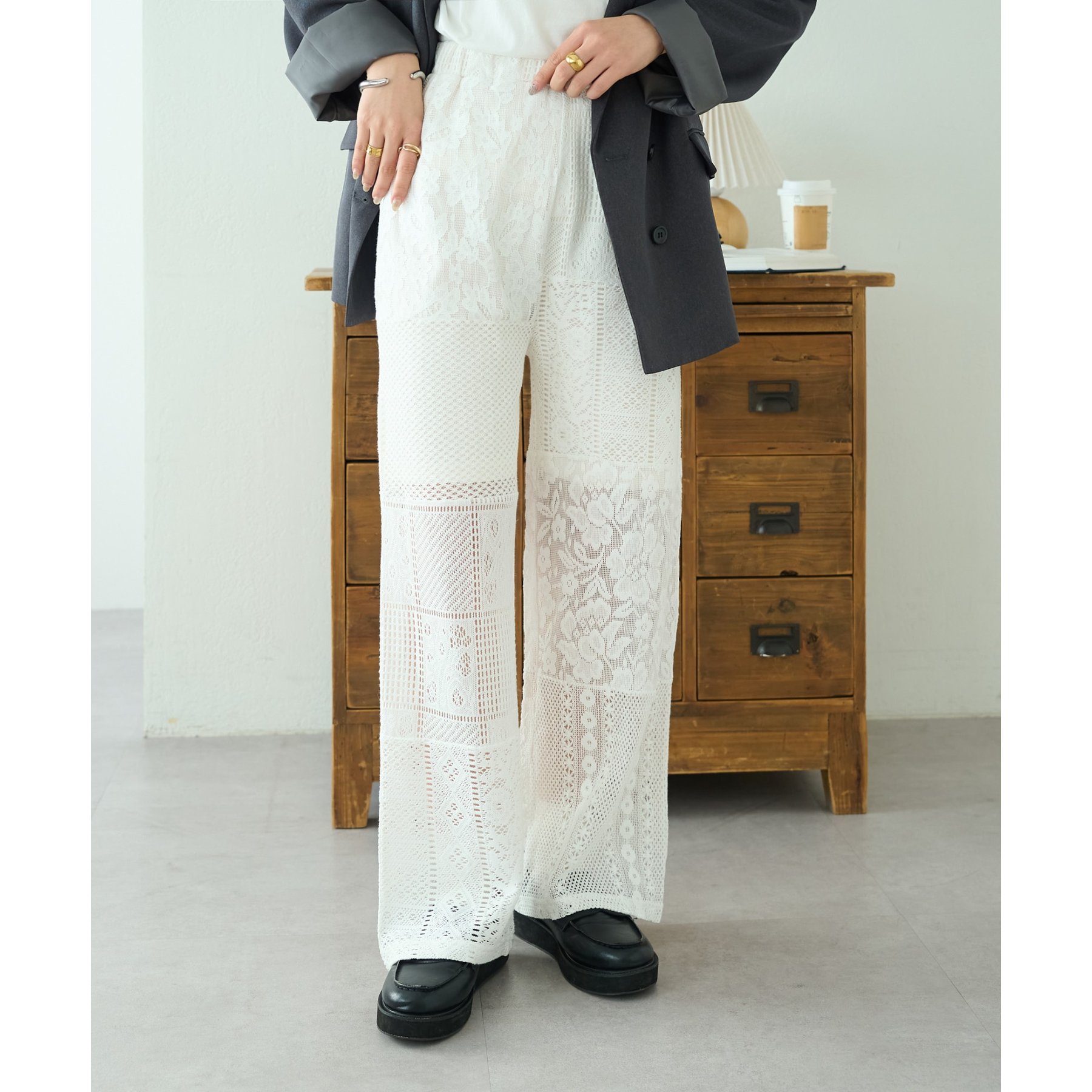 WEB限定】パッチワークレースパンツ | ファッション通販サイト NUGU