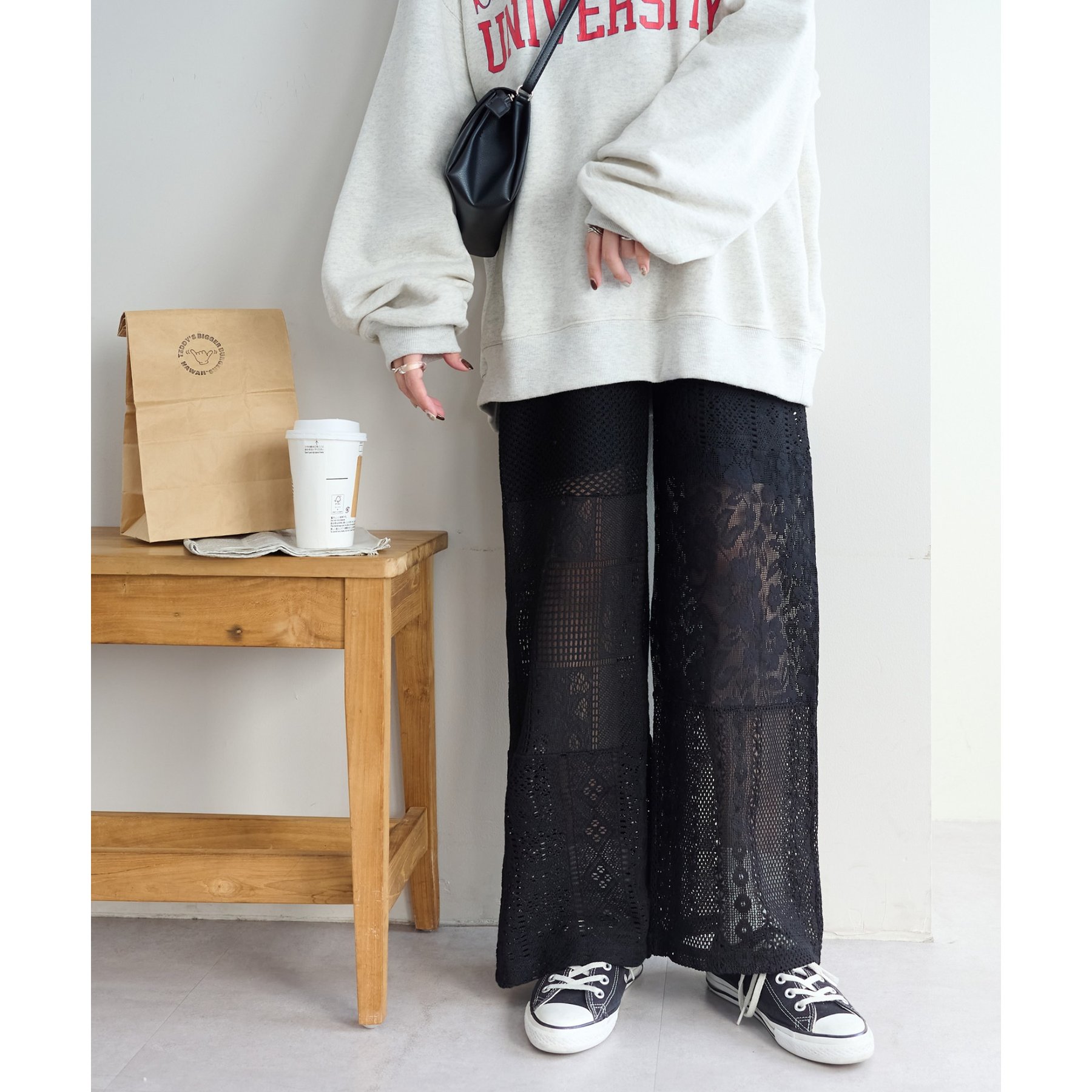 新品未使用✨ハグオーワー　カットワークレースパッチワークパンツ 新品未使用✨ハグオーワー カットワークレースパッチワーク