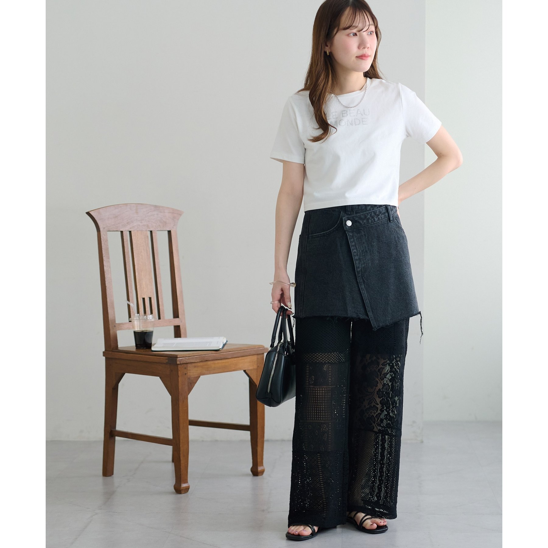 acka レースパンツ antiqua レースパンツ レディース ボトムス パンツ 透かし編み