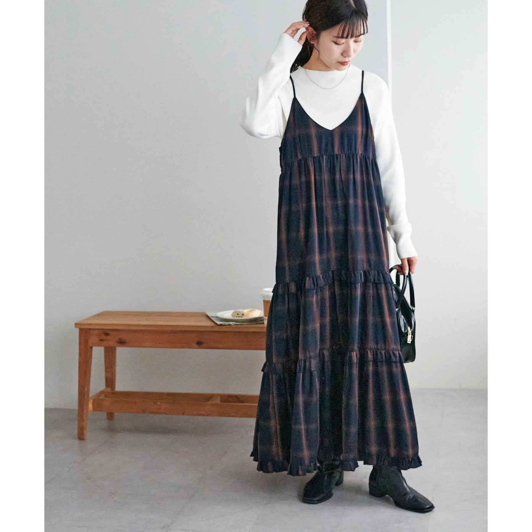 WEB限定】チェックティアードキャミワンピ | ファッション通販サイト NUGU