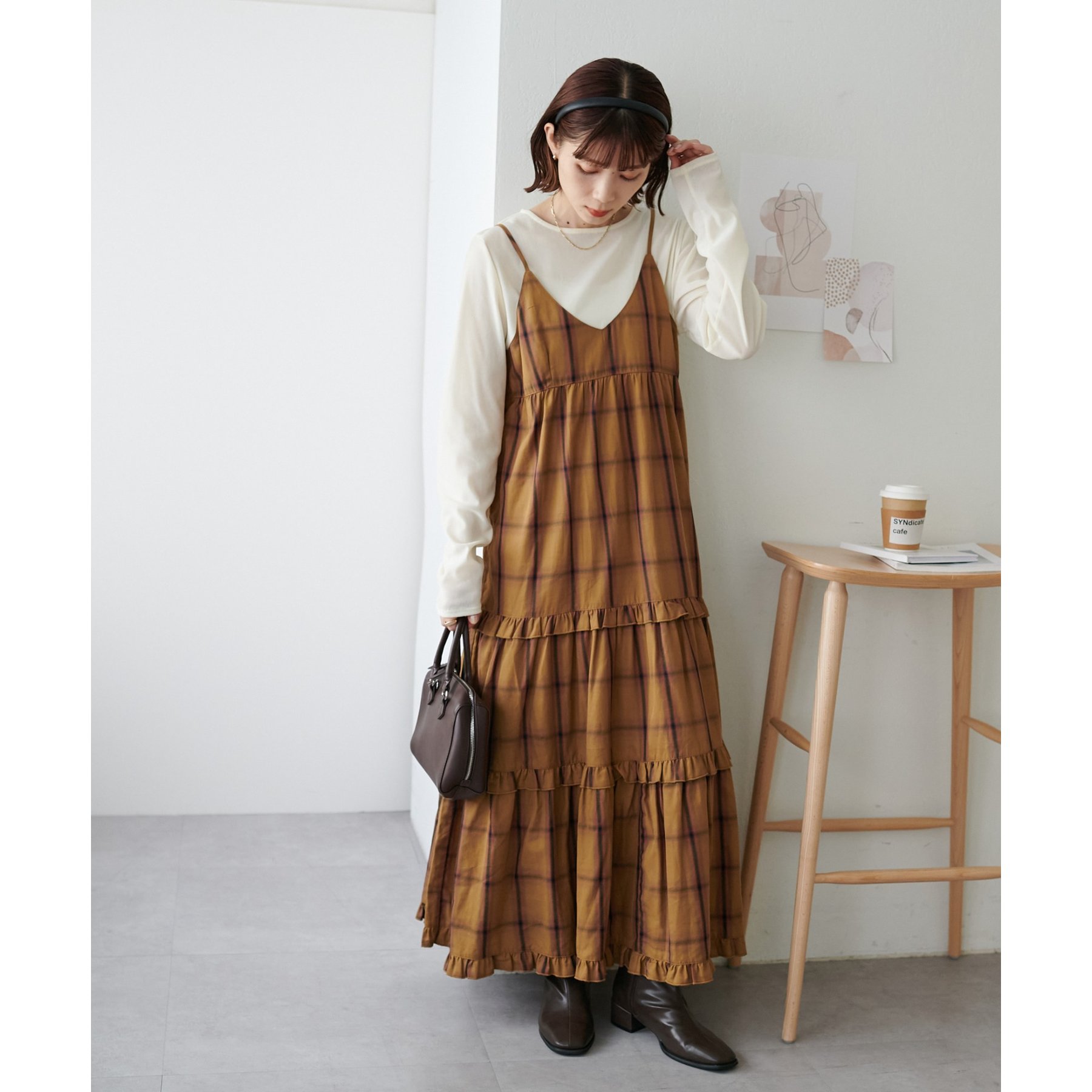 WEB限定】チェックティアードキャミワンピ | ファッション通販サイト NUGU