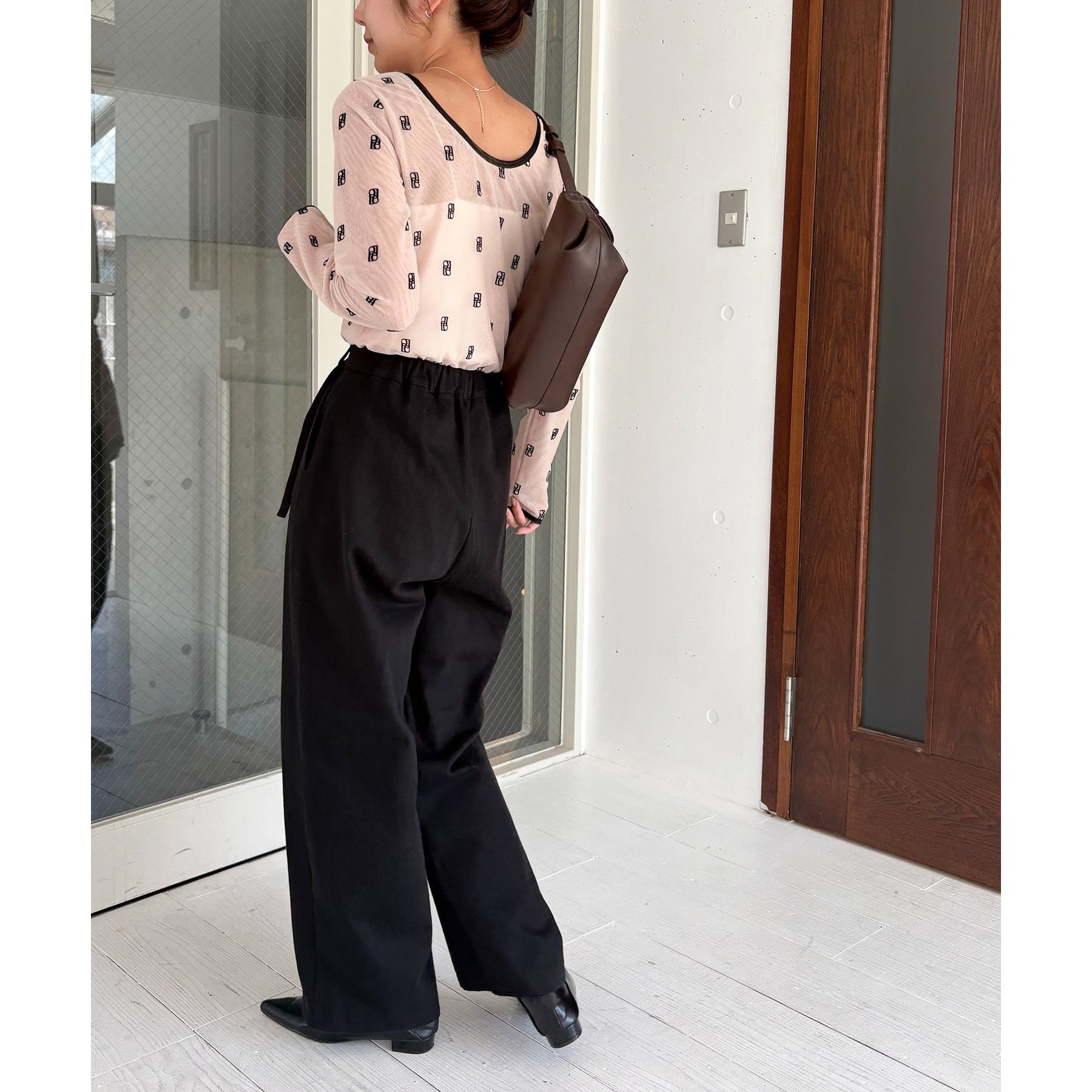 前後2WAY】2WAYモノグラムシアーTシャツ | ファッション通販