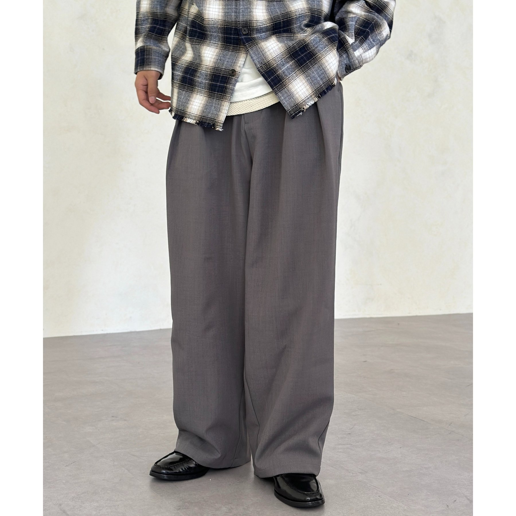 marka ウールスラックス ウールスラックス（1タック）(44 グレー系): メンズ｜メーカーズ