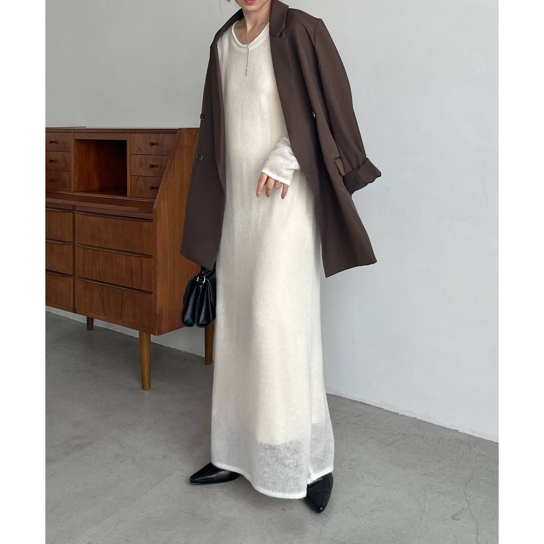 WEB限定/低身長サイズあり】テンセルウールマキシワンピース