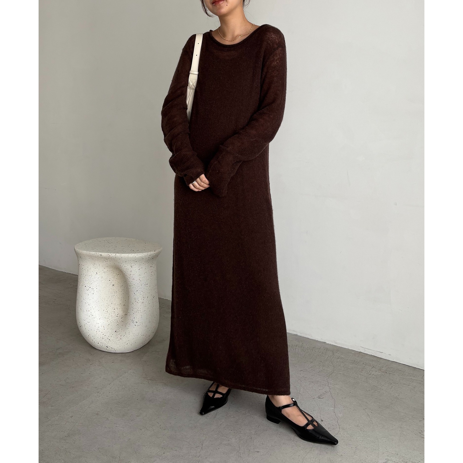 カプリシューレマージュ　テンセルウールマキシワンピース WEB限定/低身長サイズあり】テンセルウールマキシワンピース